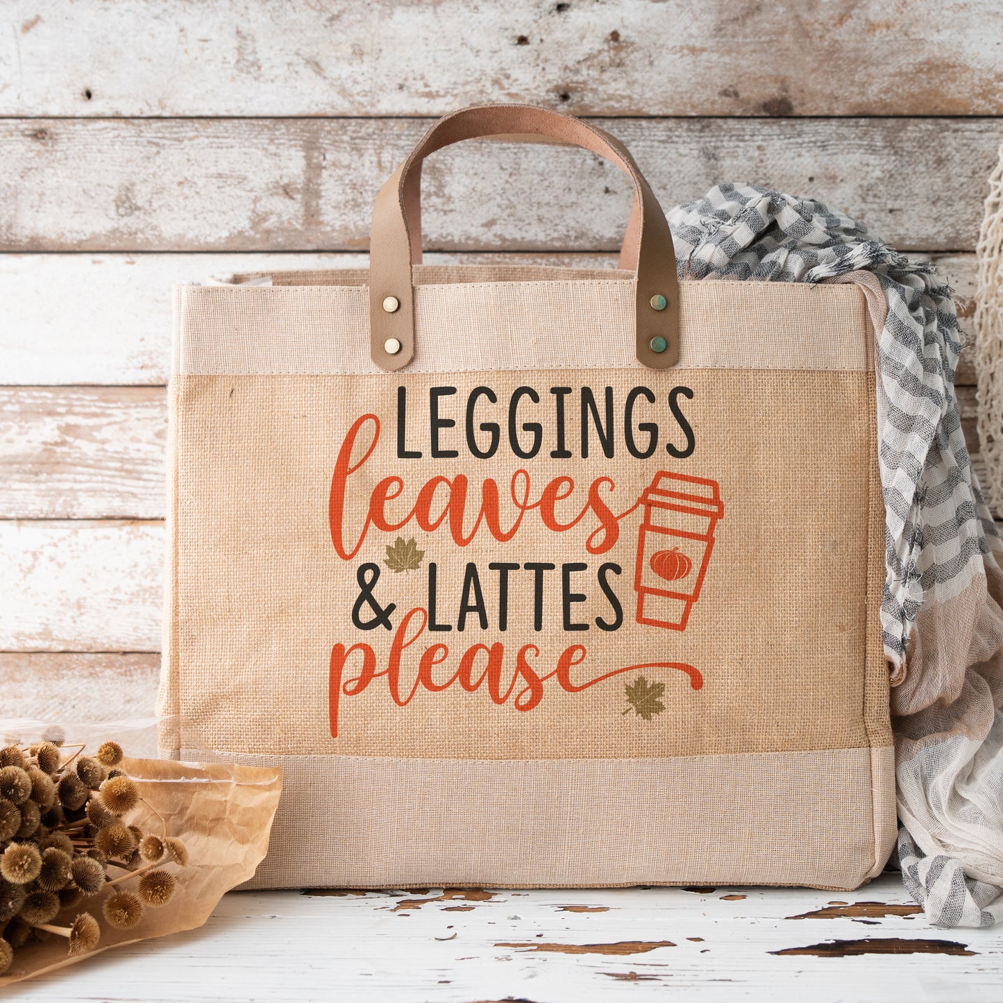 "Leggings Leaves & Lattes Please" Graphic - Glowforge