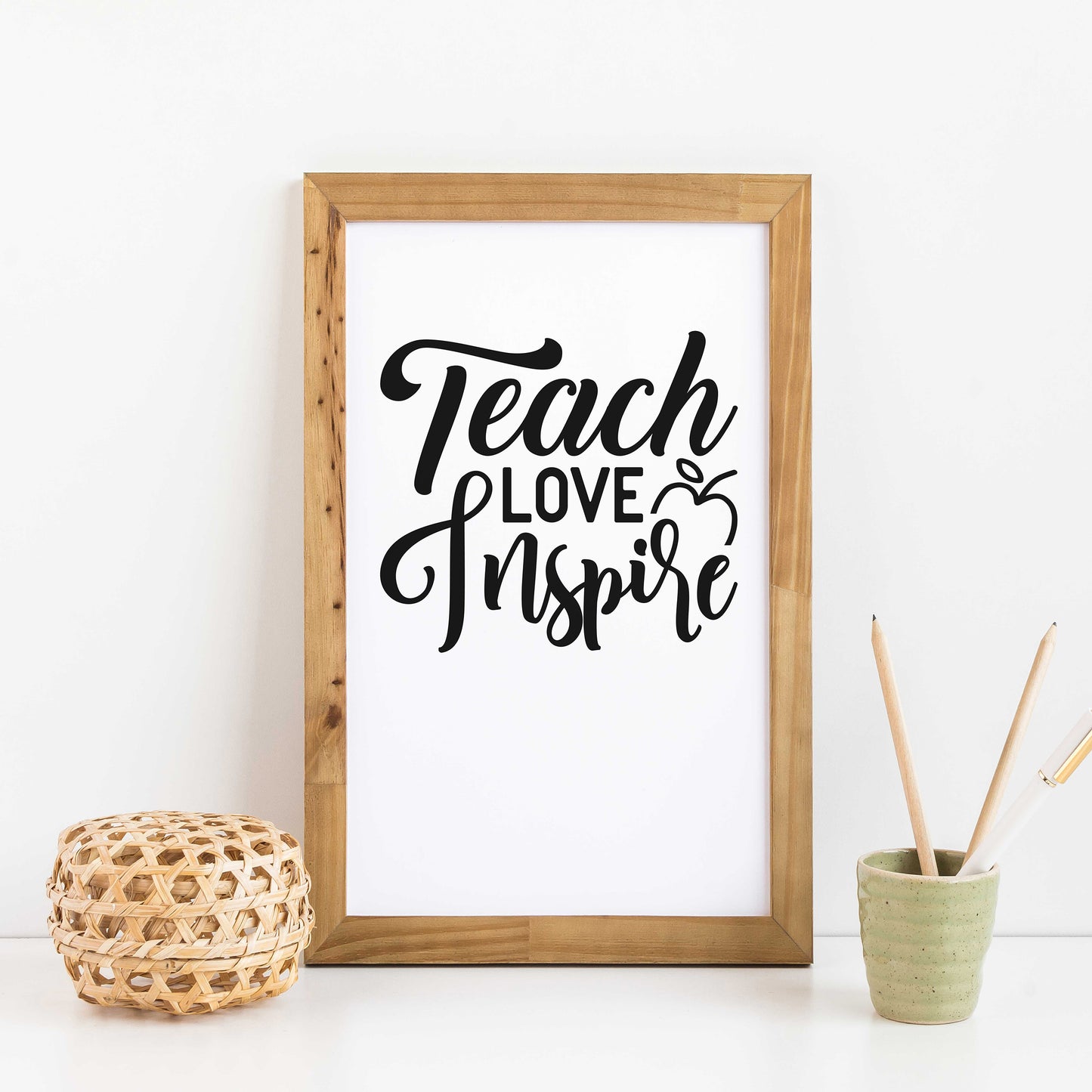"Teach Love Inspire With Apple" Graphic