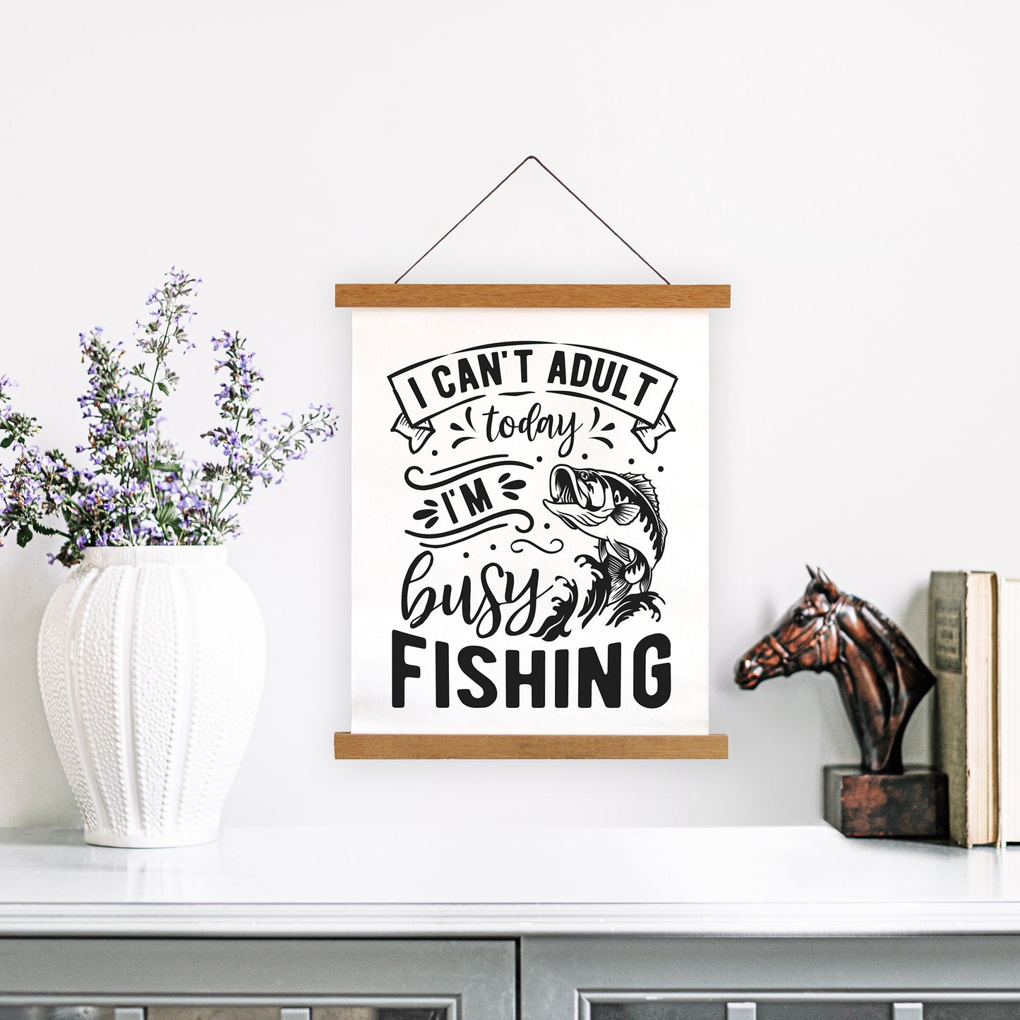 "I Can't Adult Today I'm Busy Fishing" Graphic - Glowforge