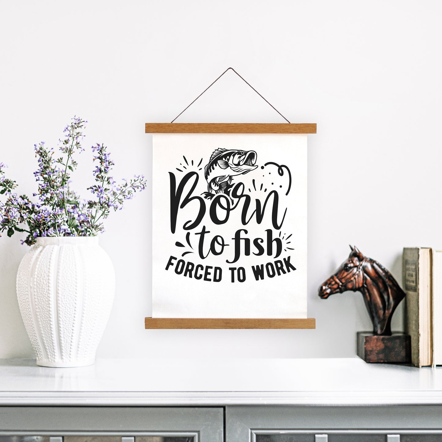 "Born To Fish Forced To Work" Graphic - Glowforge