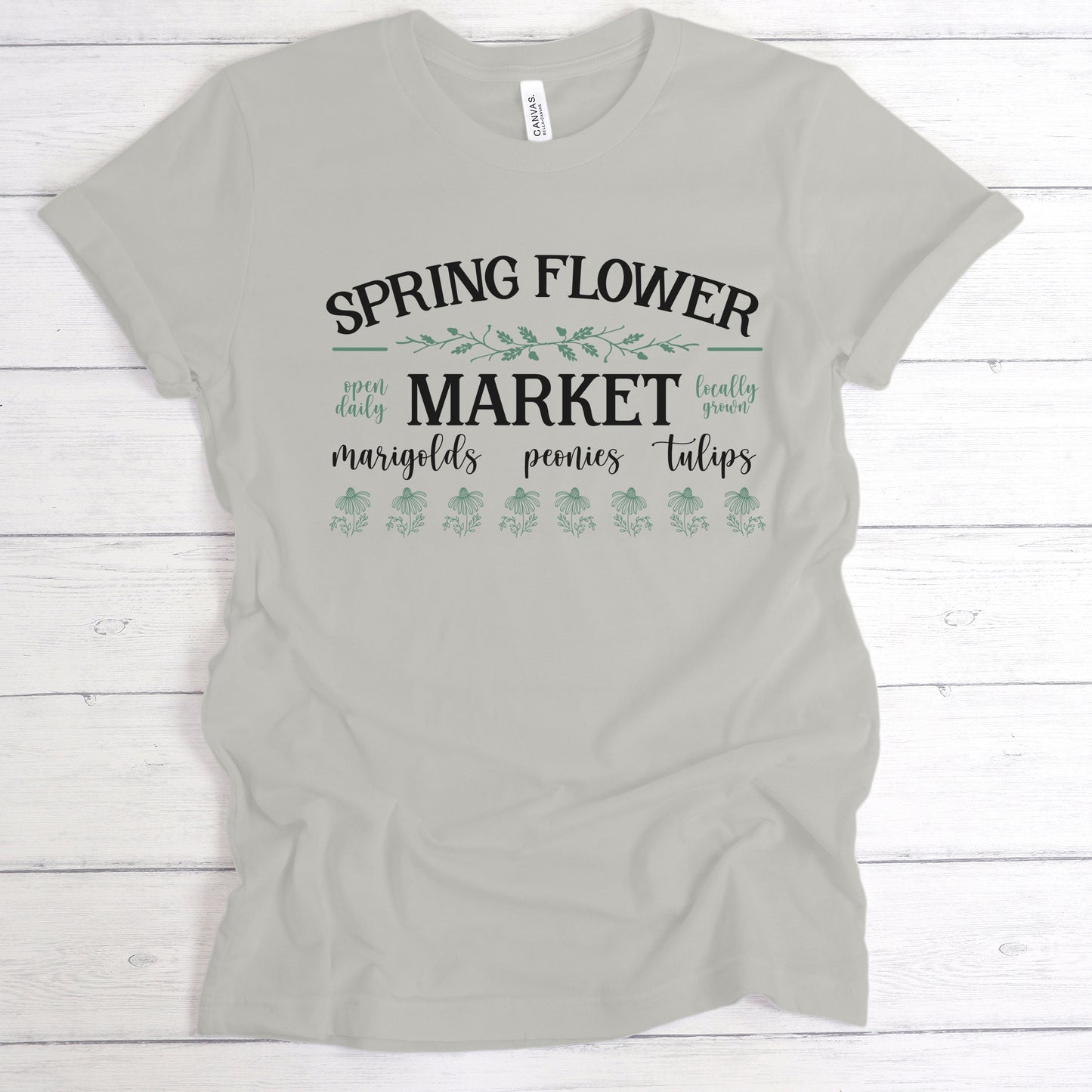 "Spring Flower Market Marigolds Peonies Tulips" Graphic