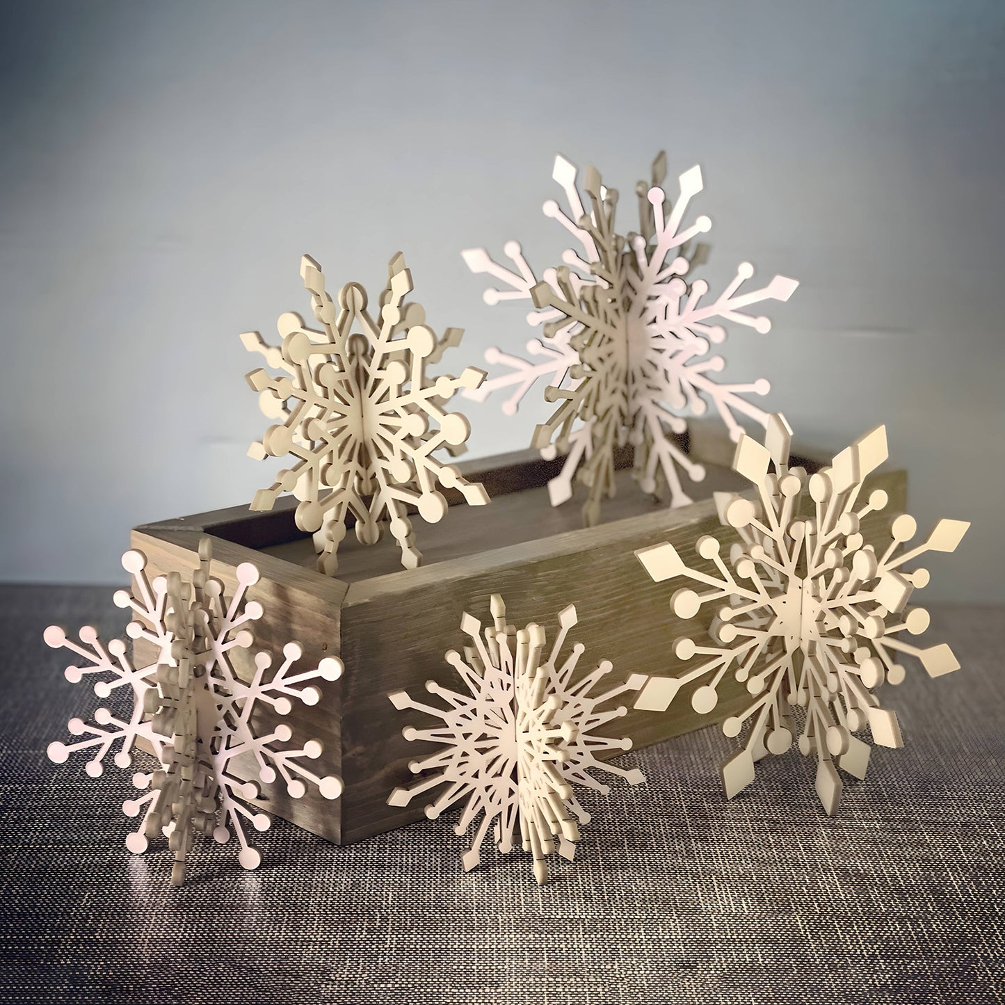 3D Snowflake Shelf Sitters (Set of 5)