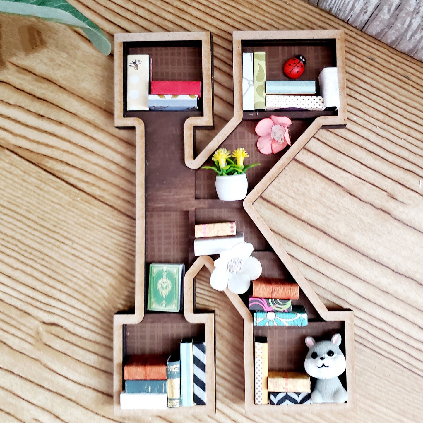 Alphabet Miniature Bookshelf - Letter "K"