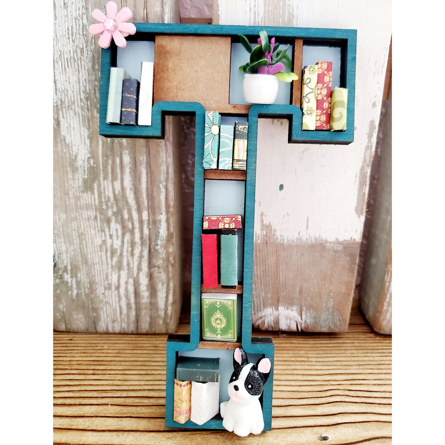 Alphabet Miniature Bookshelf - Letter "T"