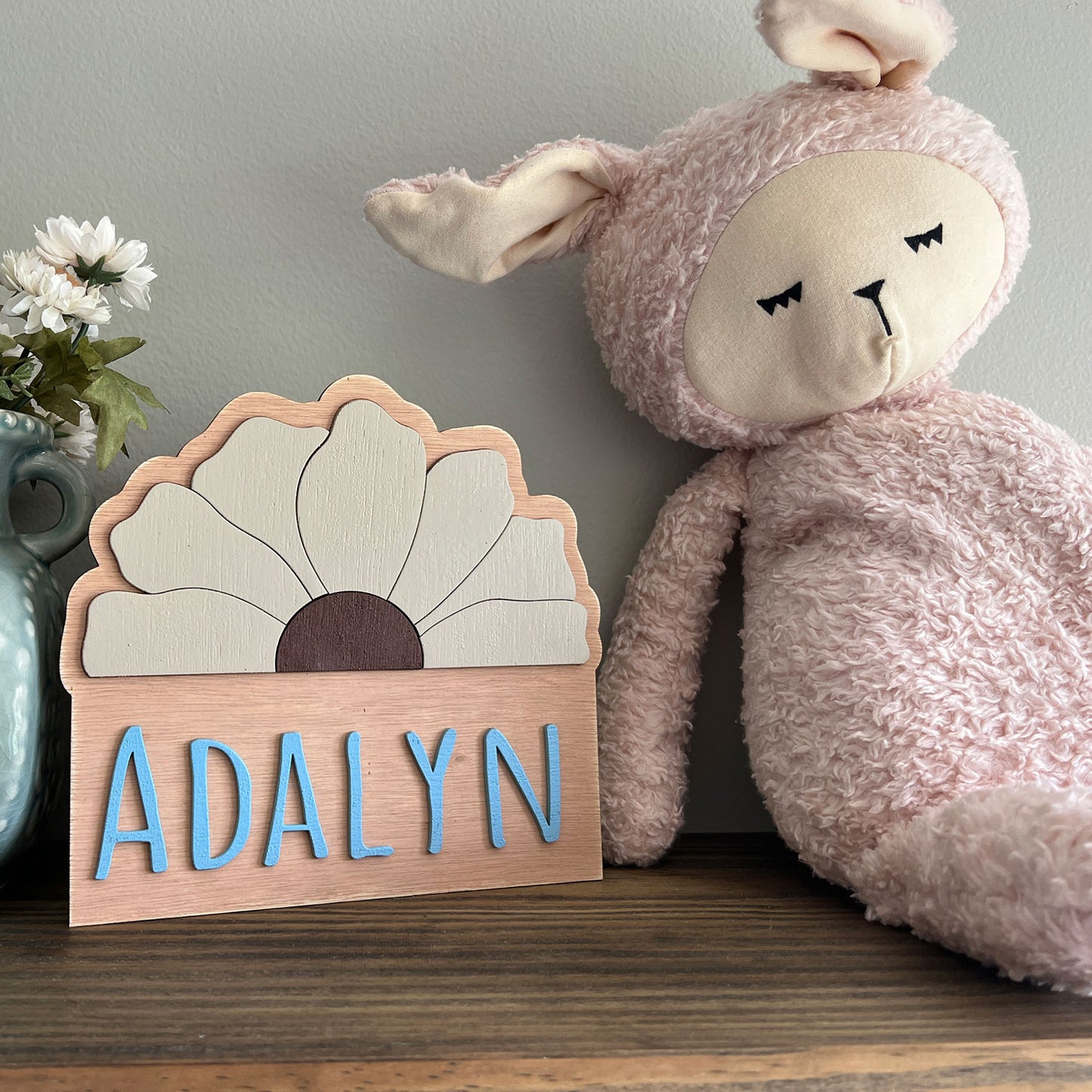 Beautiful Floral Nursery Sign - Personalized Floral Nursery Room Decor