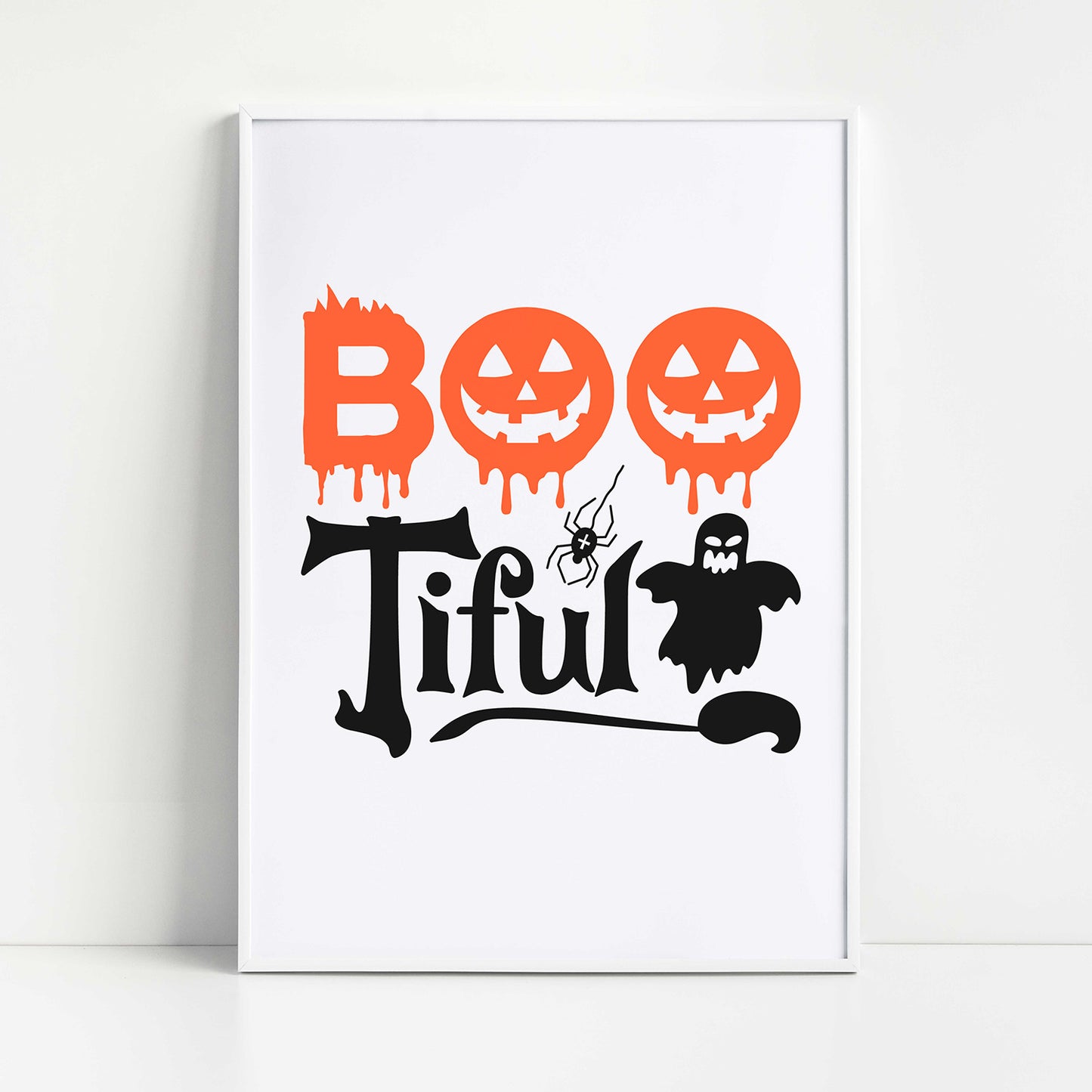 "Boo Tiful" With Ghost and Spider Graphic - Glowforge