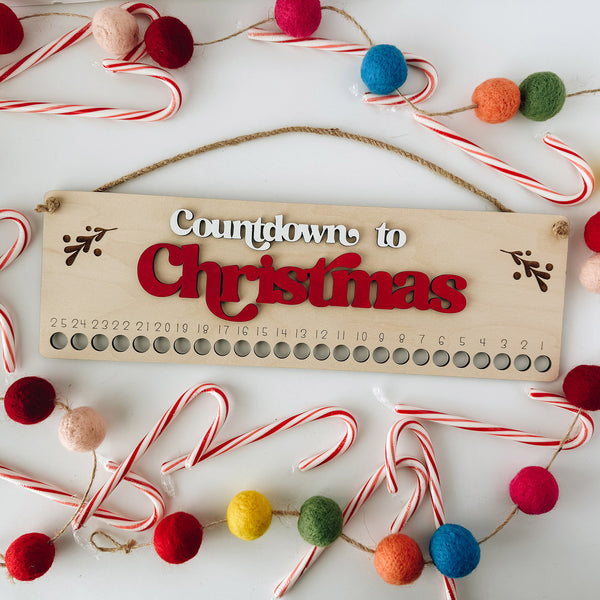 Candy Cane Christmas Countdown Sign Shop