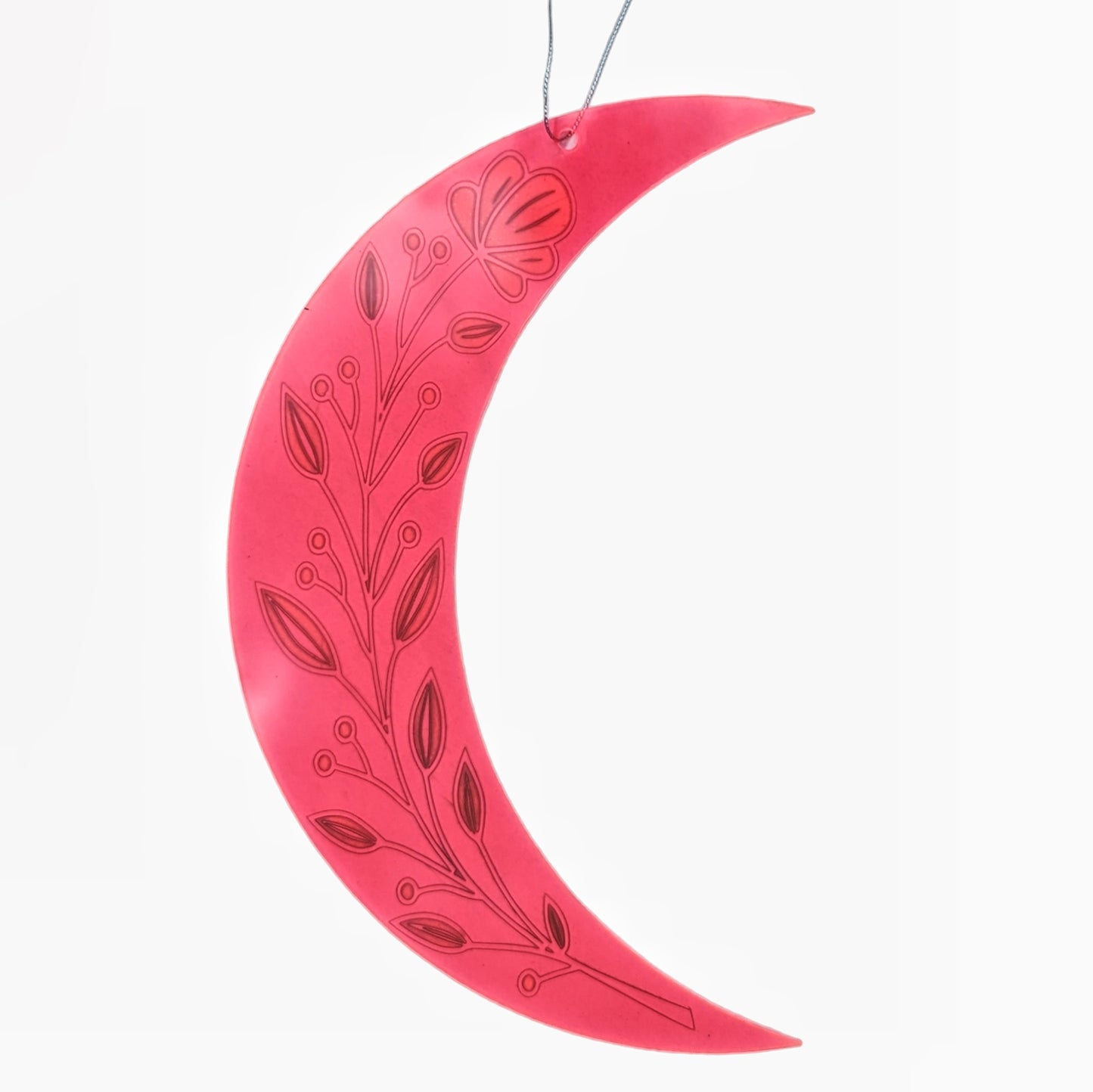 Crescent Moon Flower Suncatcher Witchy Decor