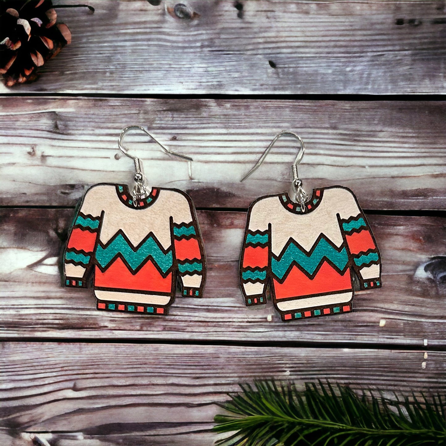 Customizable Ugly Christmas Sweater Dangle Earrings