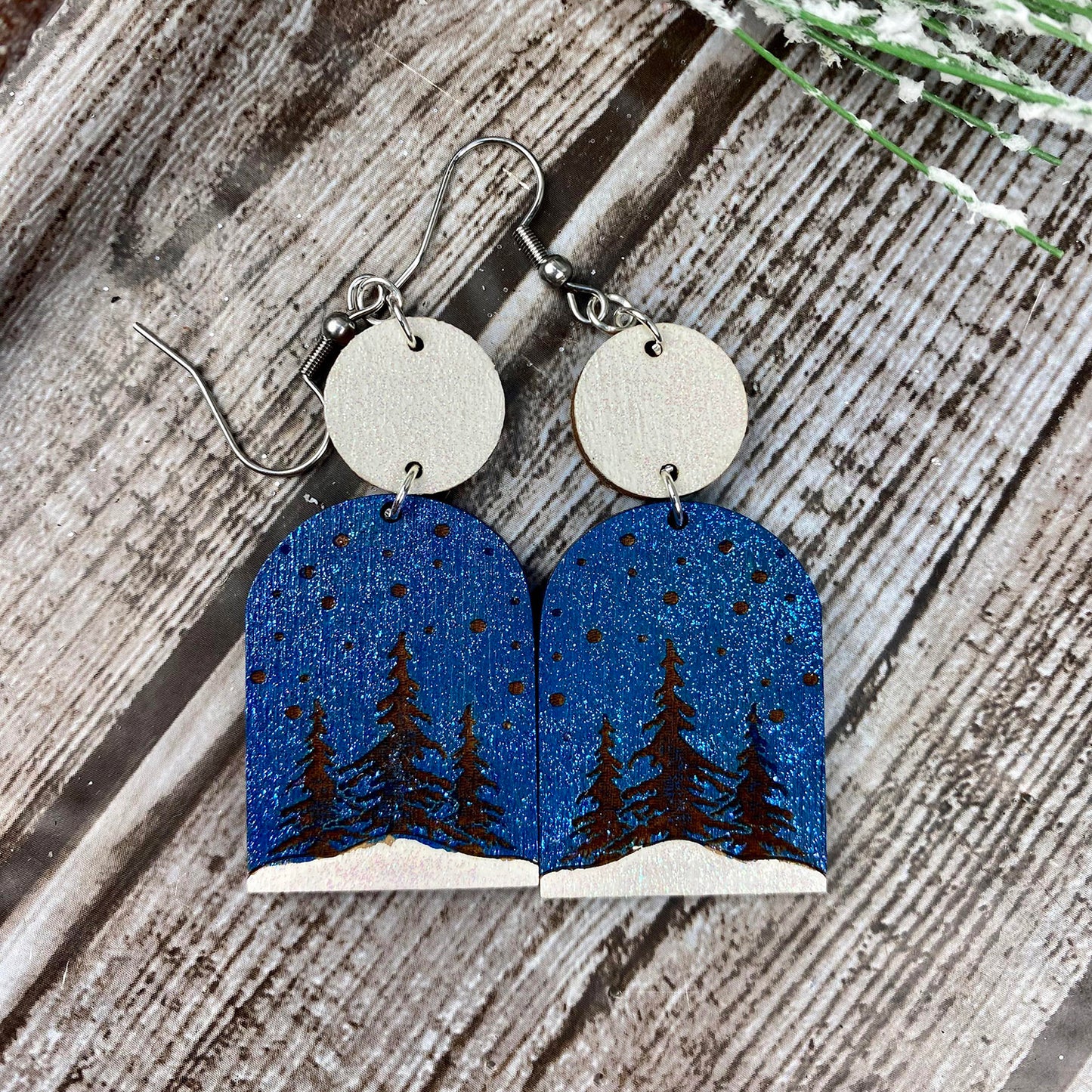 Customizable Winter Christmas Trees Arch Earrings