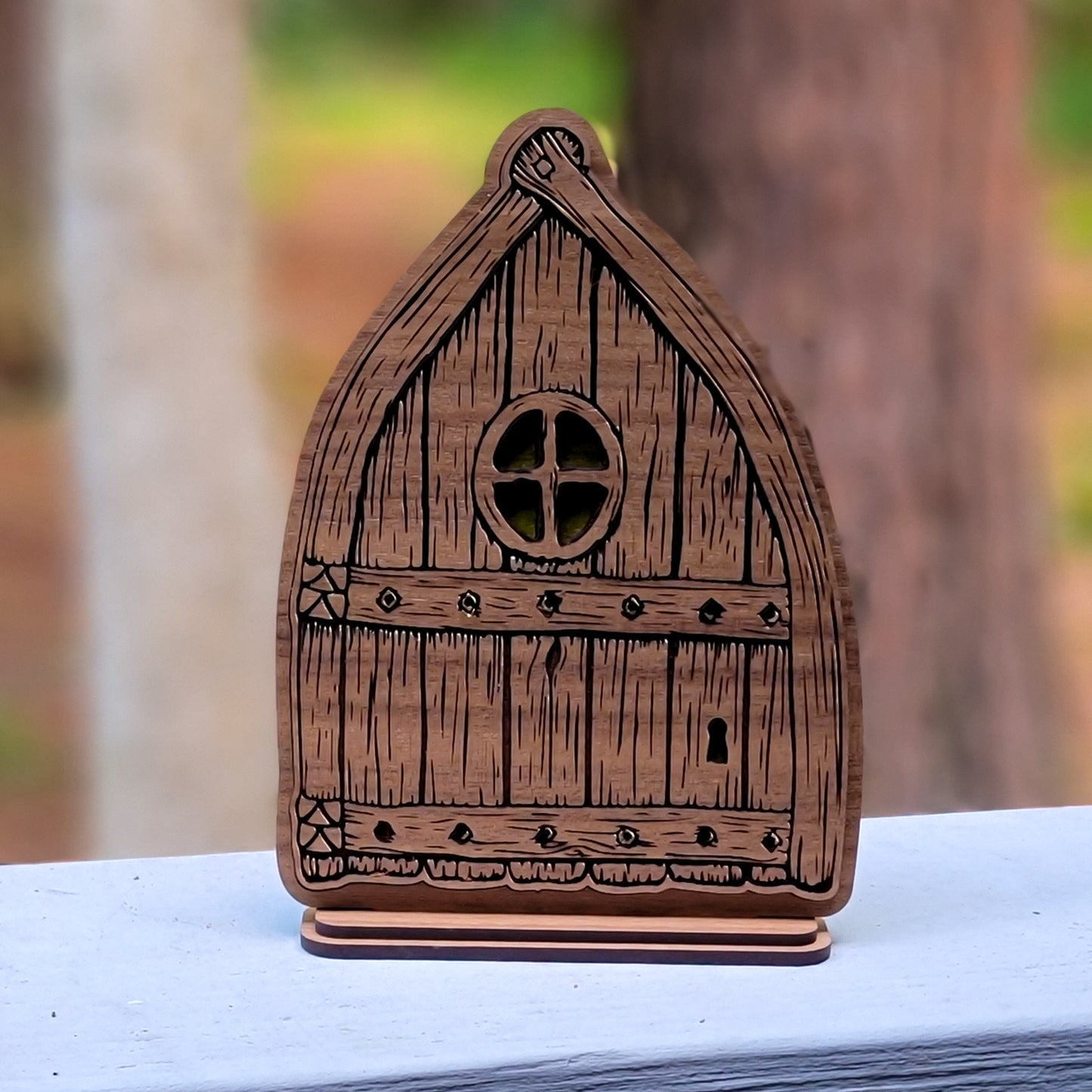 Arched Cottage Fairy Door with Stand
