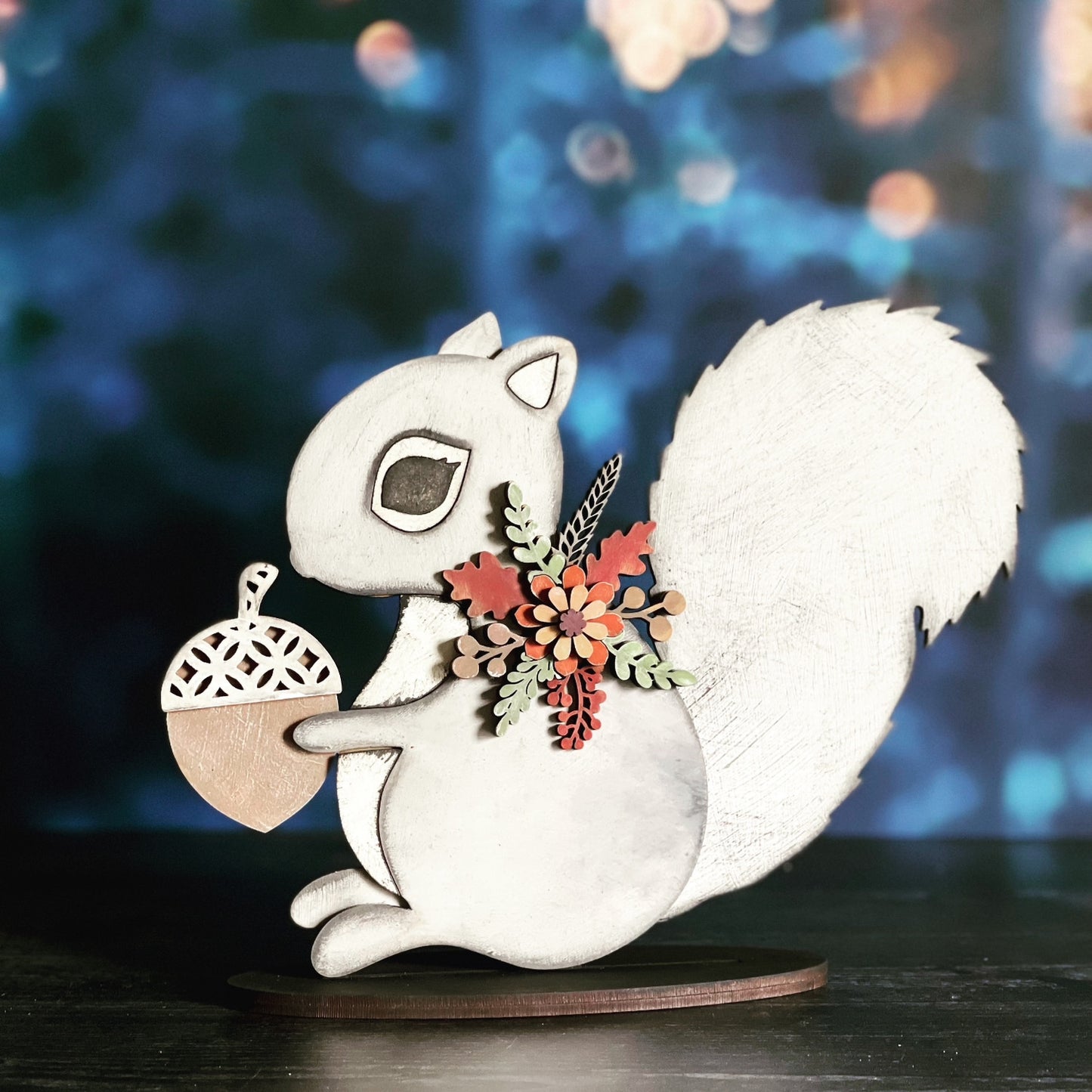 Fall Squirrel Shelf Sitter - Cute Woodland Squirrel Decor