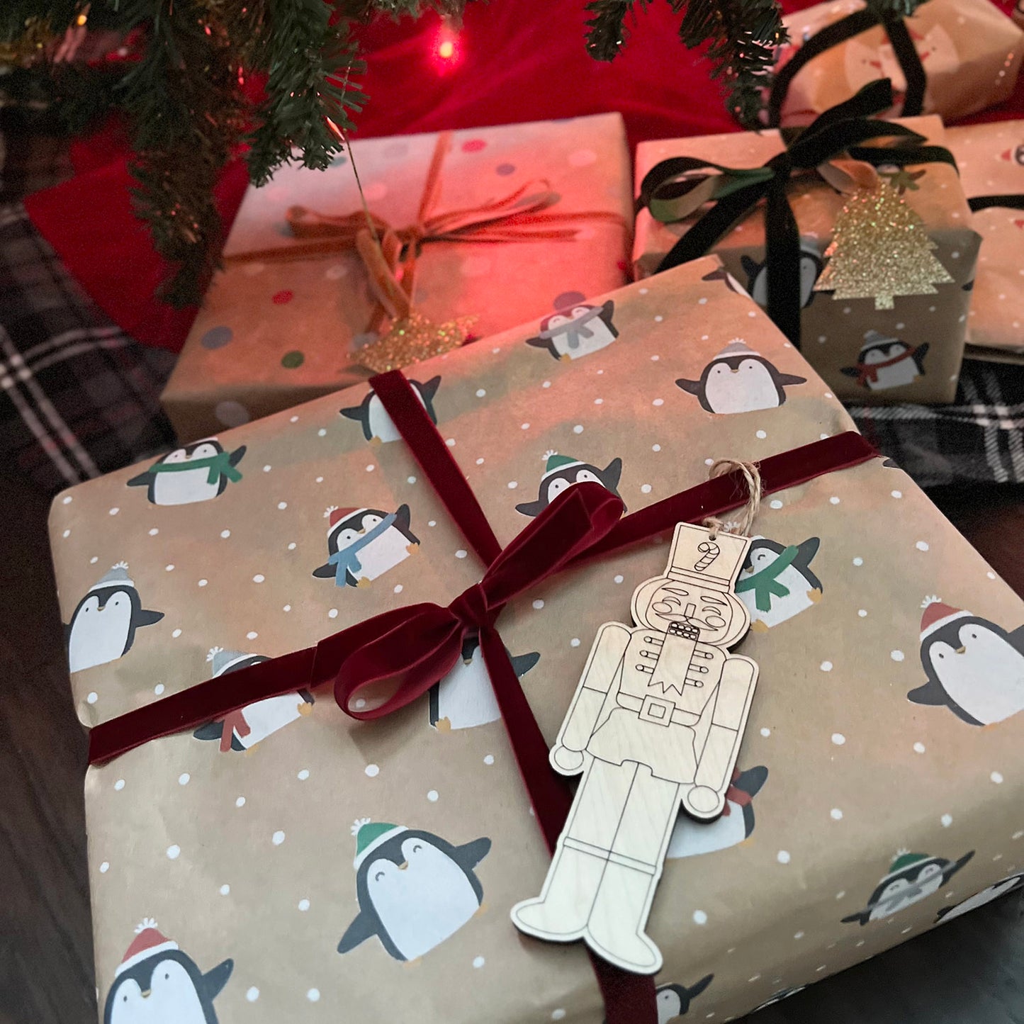 Resizable Nutcracker Ornament Wooden Gift Tag
