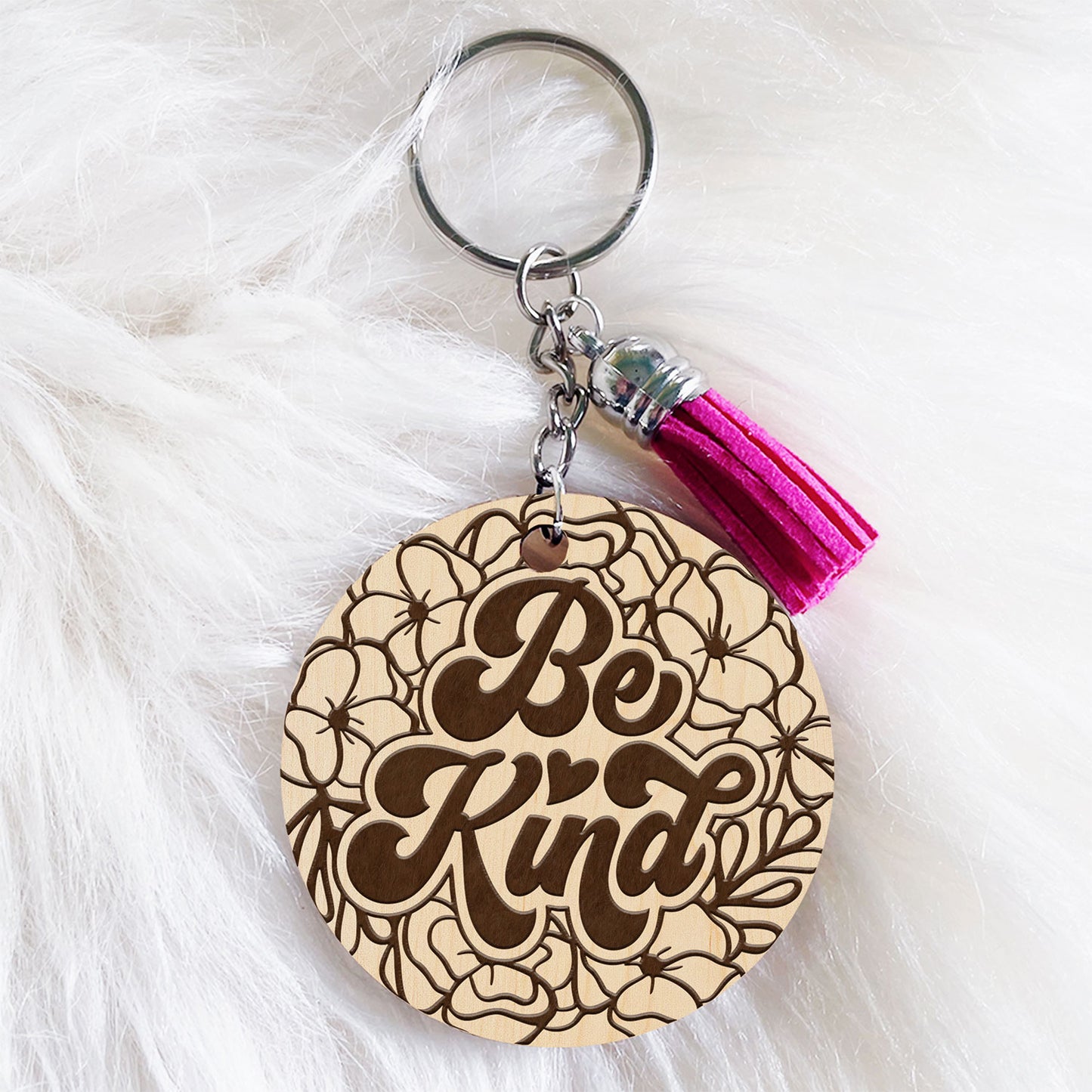 Floral "Be Kind" Keychain (Set of 2)