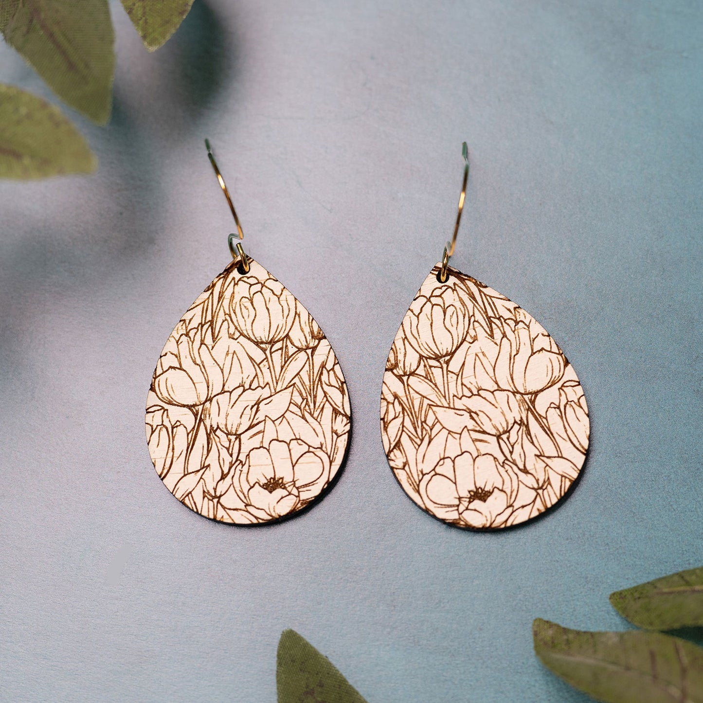 Floral Drop Dangle Earrings - Floral Teardrop Earrings Ver. 2