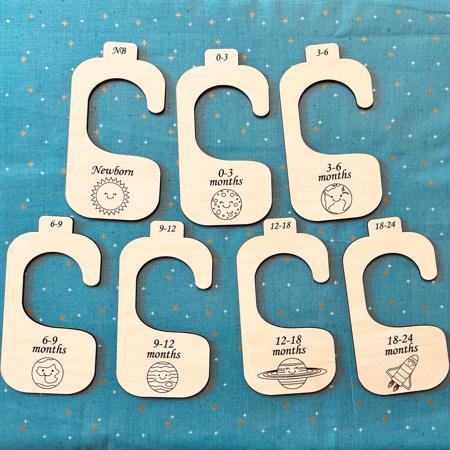 Happy Planets Baby Clothes Closet Organizers (Set of 7)