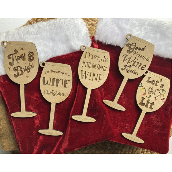 Holiday Wine Glass Ornament