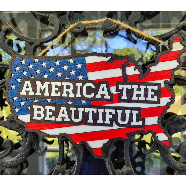 Layered Patriotic Home Decor "America the Beautiful" Shop