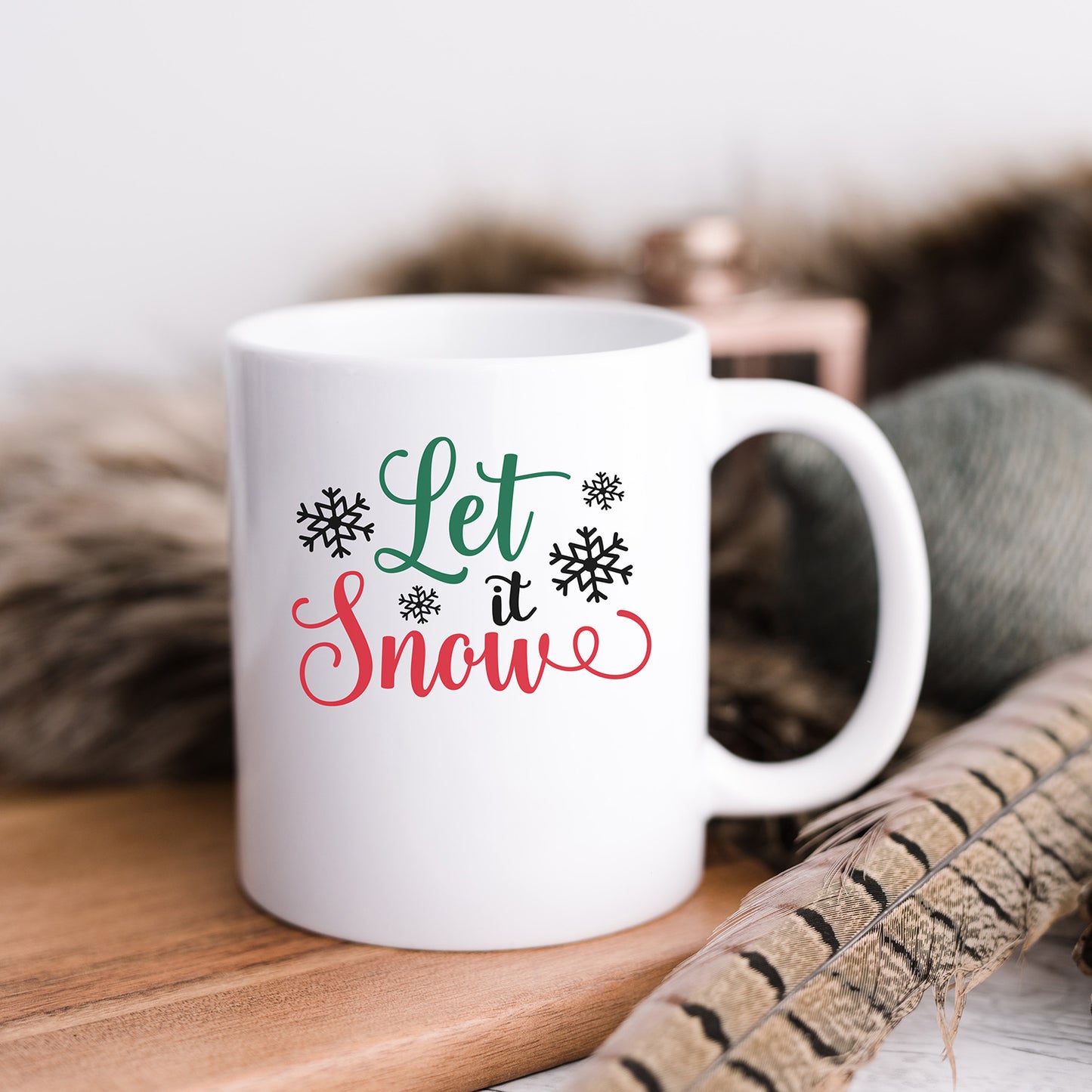 "Let It Snow" With Snowflakes Graphic - Glowforge