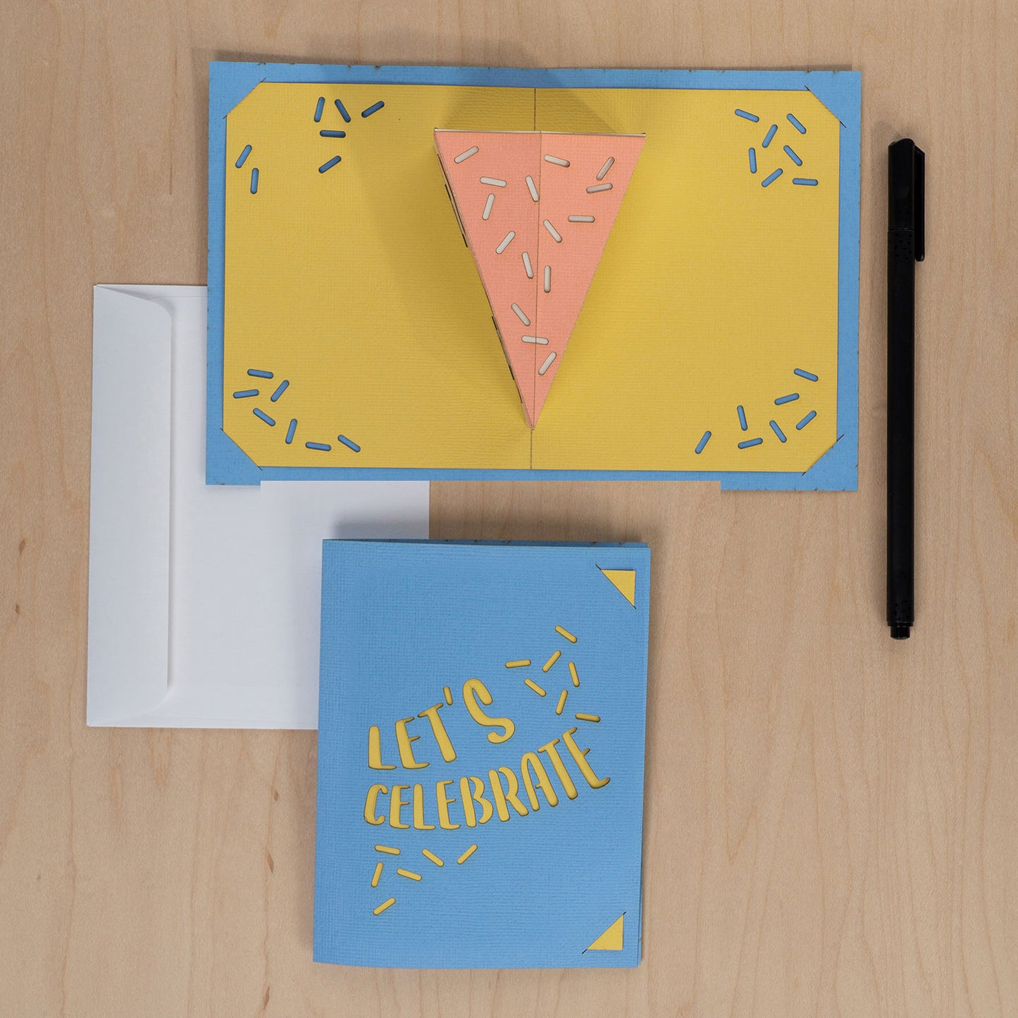 “Let’s Celebrate” Pop-up Cake Greeting Card