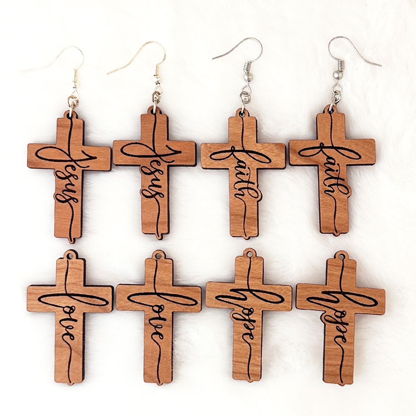 Hope Cross Dangle Earrings