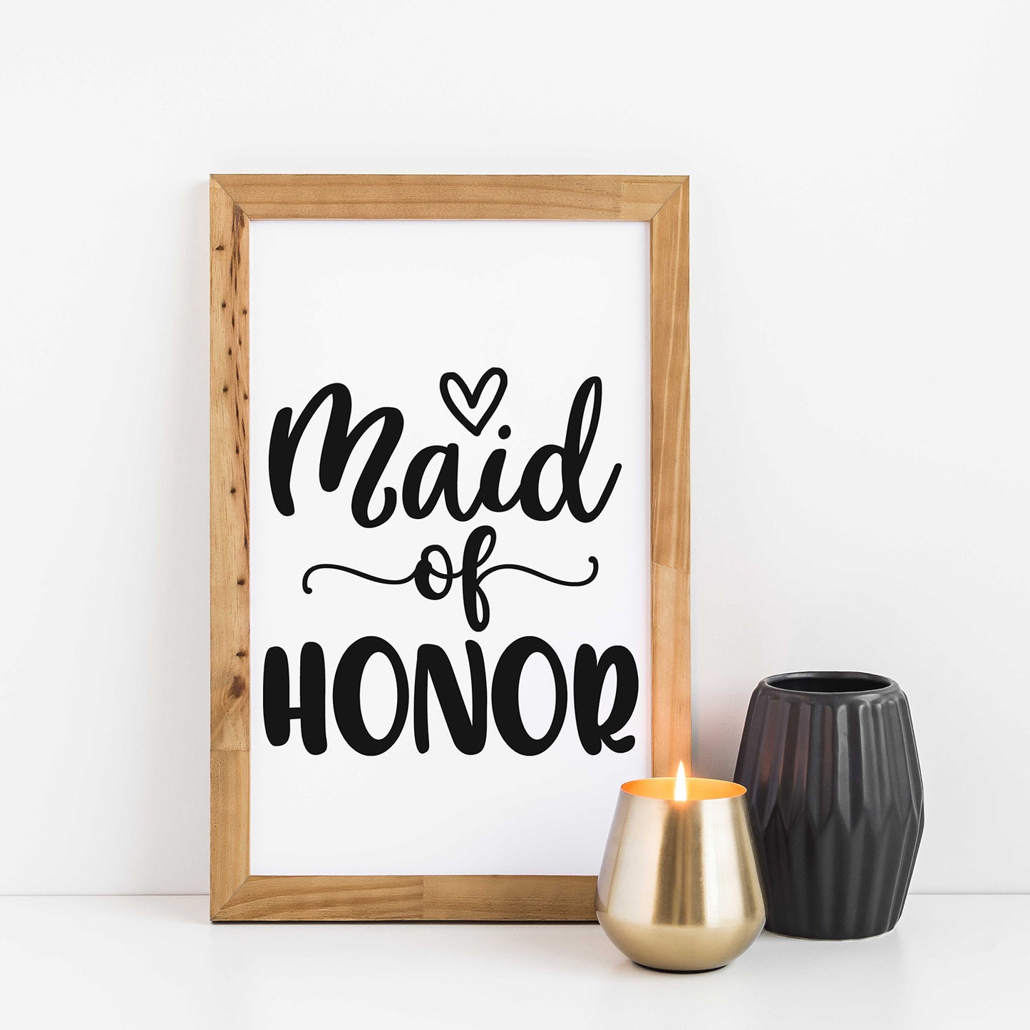 "Maid Of Honor" With Heart Graphic - Glowforge