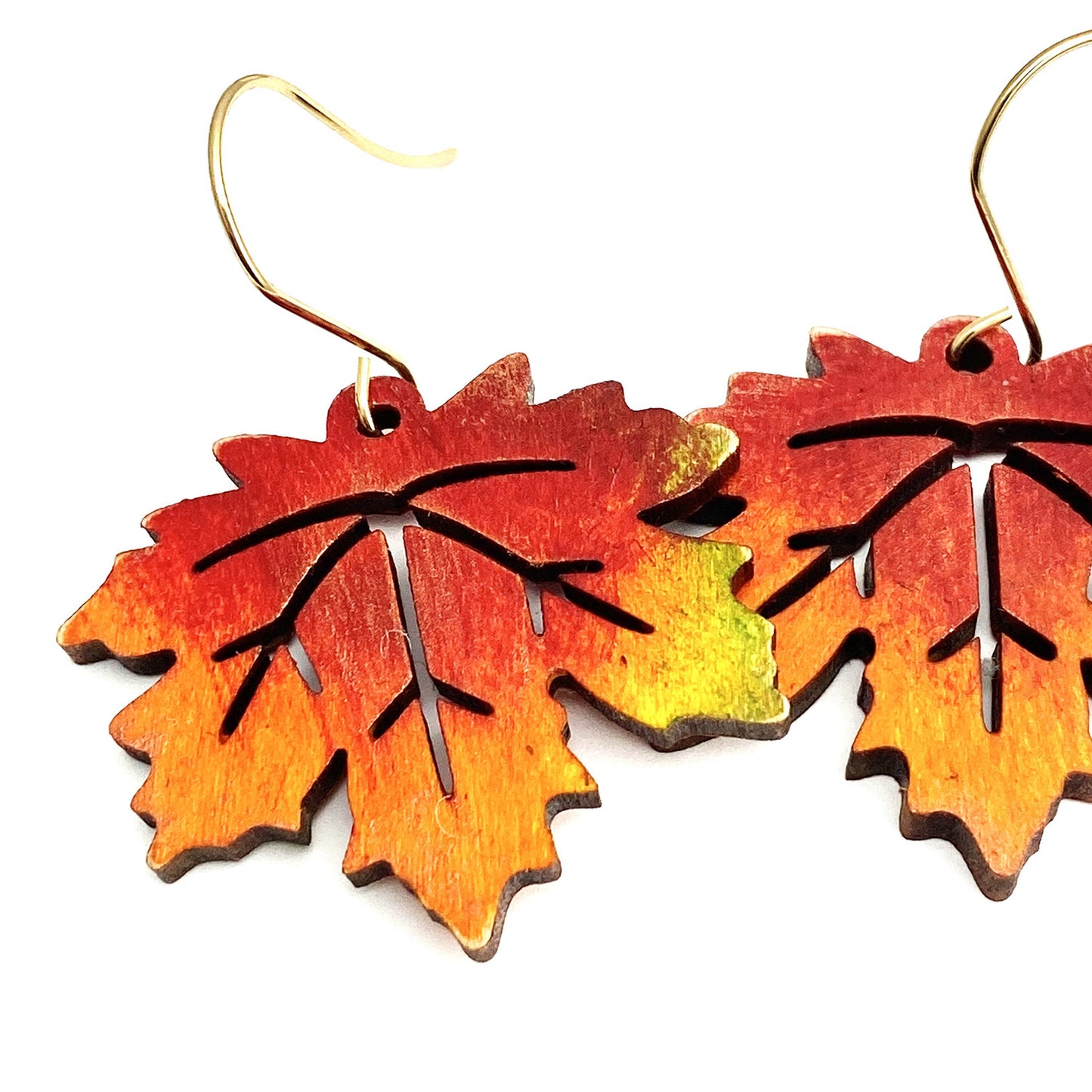 Maple Leaf Vein Cutout Earrings
