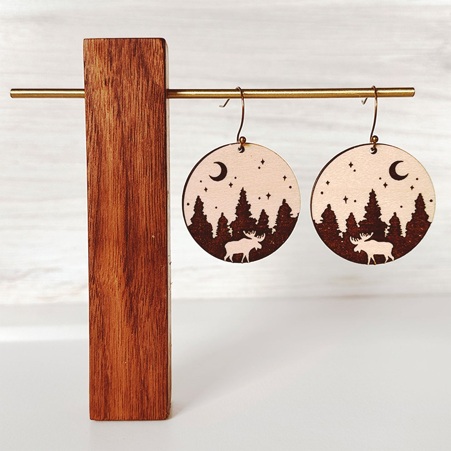 Moose Forest Earrings - Wildlife Earrings