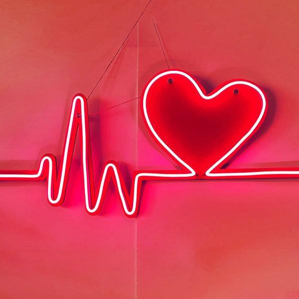 Neon Heartbeat Sign Heartbeat Wall Decor Shop