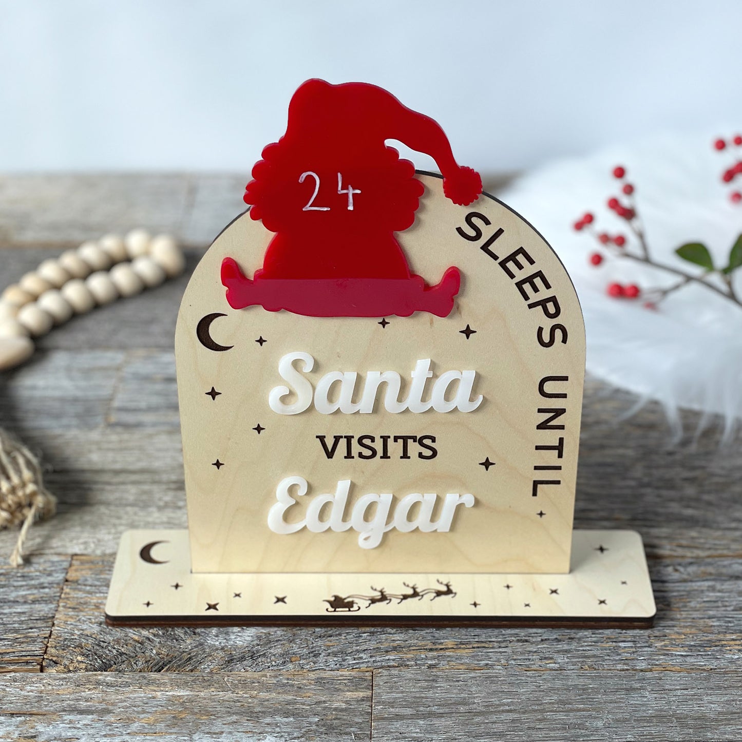 Personalized Countdown Sign to Santa's Visit