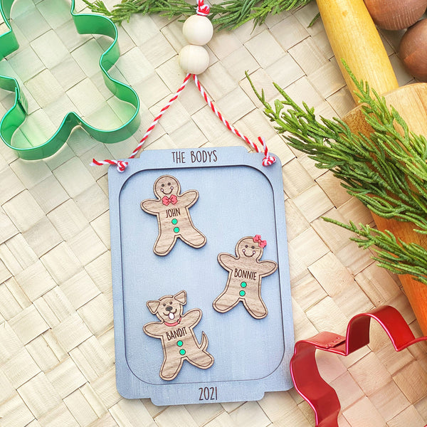 Personalized Gingerbread Family Christmas Ornament – Glowforge Shop