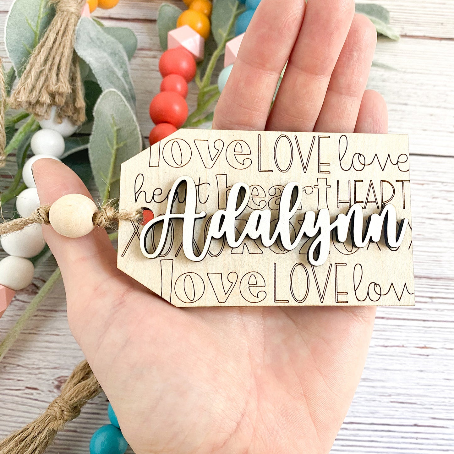 Personalized Valentines Heart and Love Tags (Set of 2)