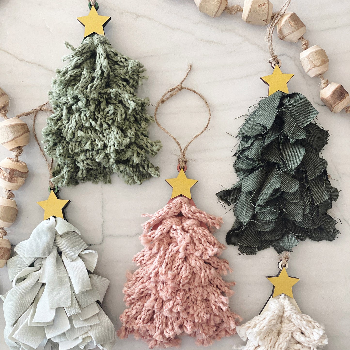 Rag-tie DIY Boho Macrame Christmas Tree Ornament