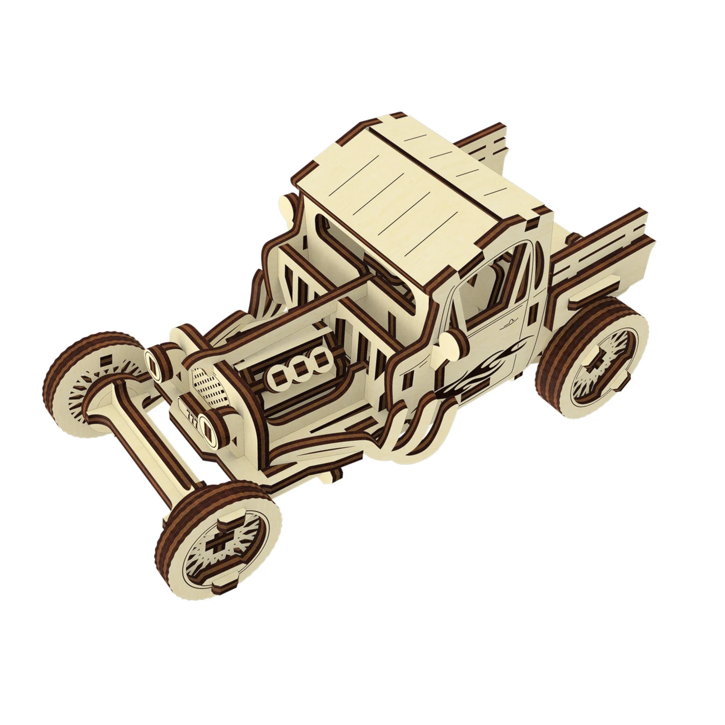Hot rod (3D puzzle) Medium Draftboard - (1/8")