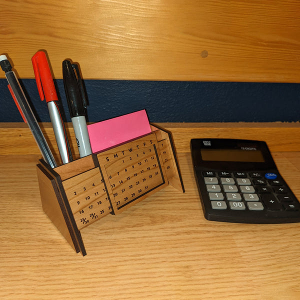 Sliding Perpetual Calendar with Mini Desk Organizer Shop