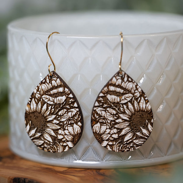 Sunflower Earrings For Women Bohemian Handmade Sunflower Drop Dangle