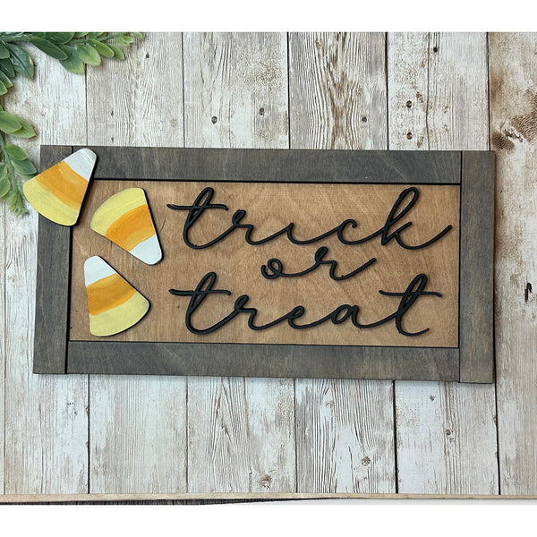 Trick or Treat Candy Corn Halloween Wall Décor – Glowforge Shop