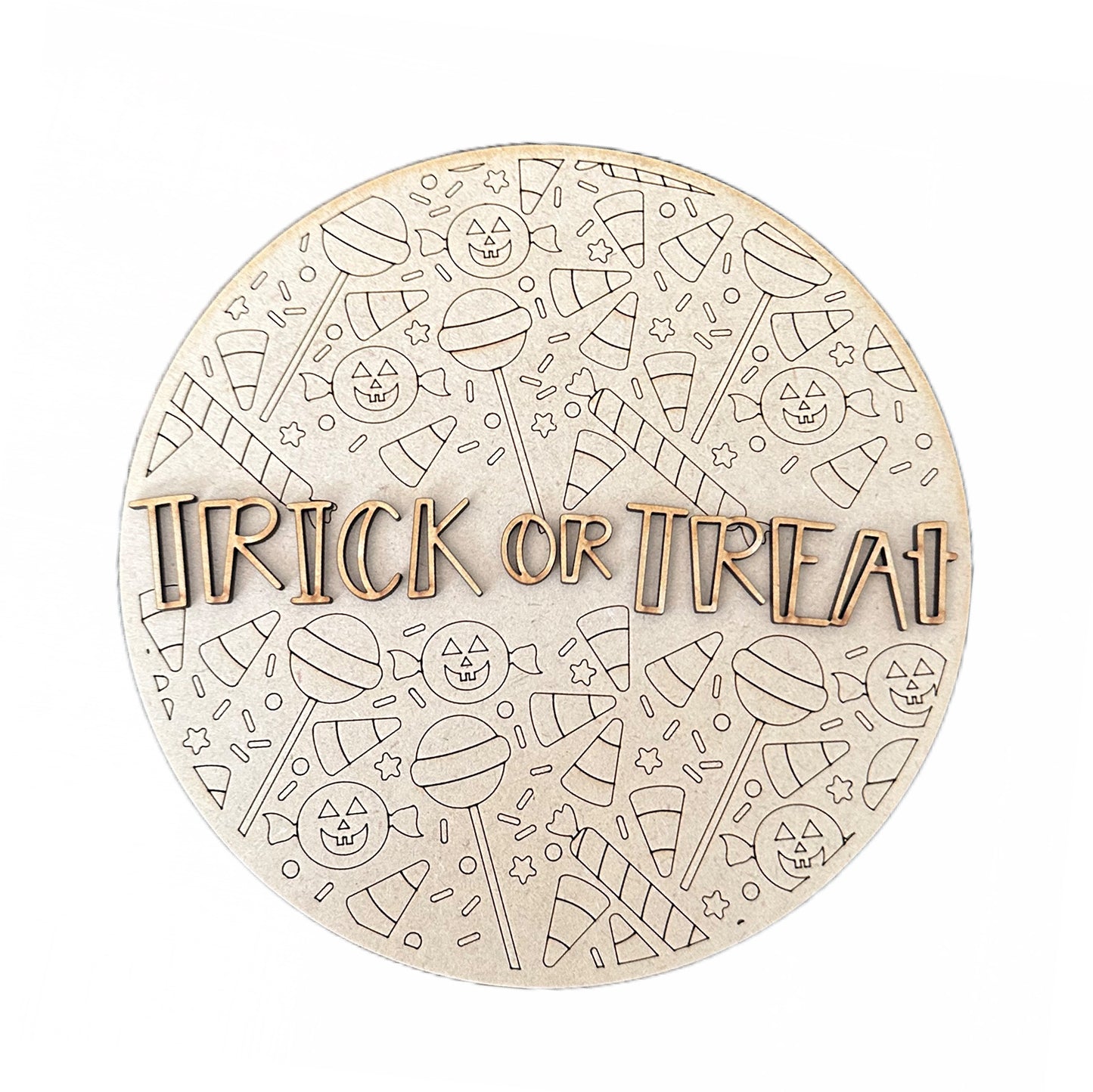 Trick or Treat Sign with Halloween Treats