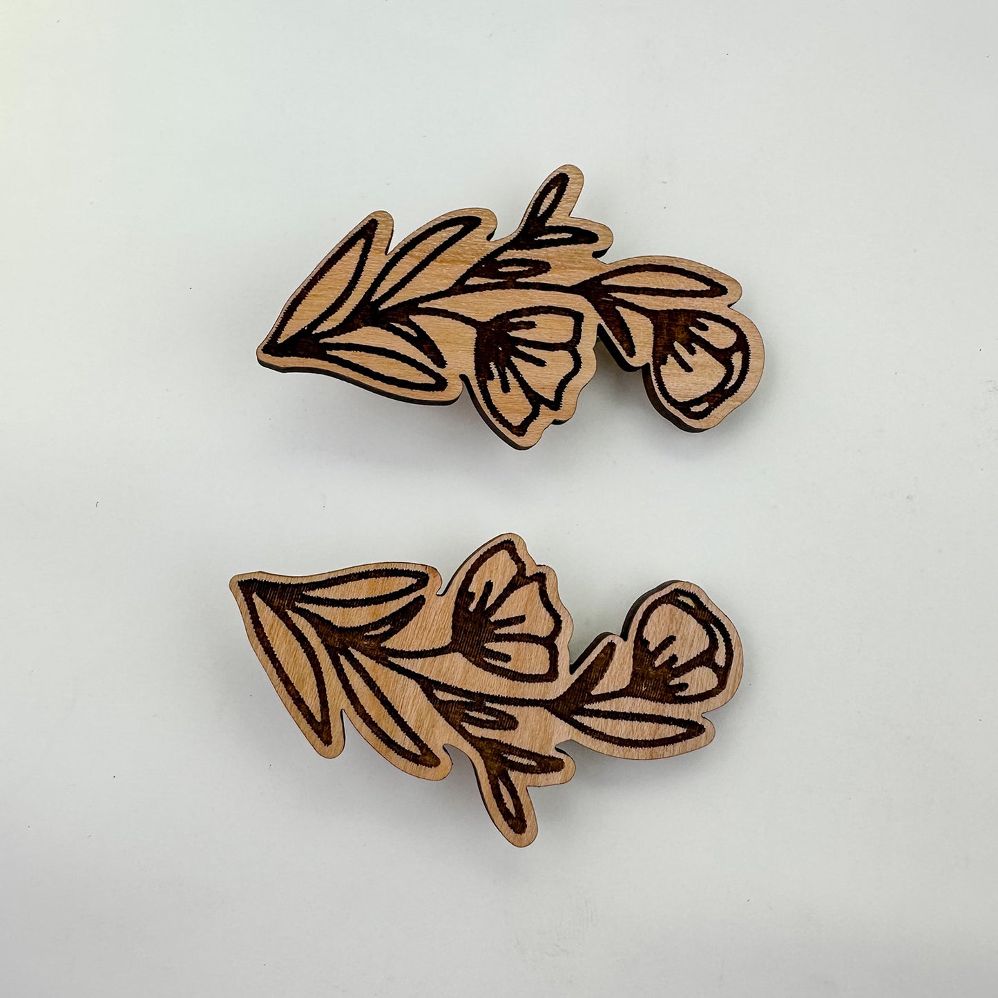 Tulip Hair Clips - Flower Stem Hair Clips or Magnets (Set of 2)
