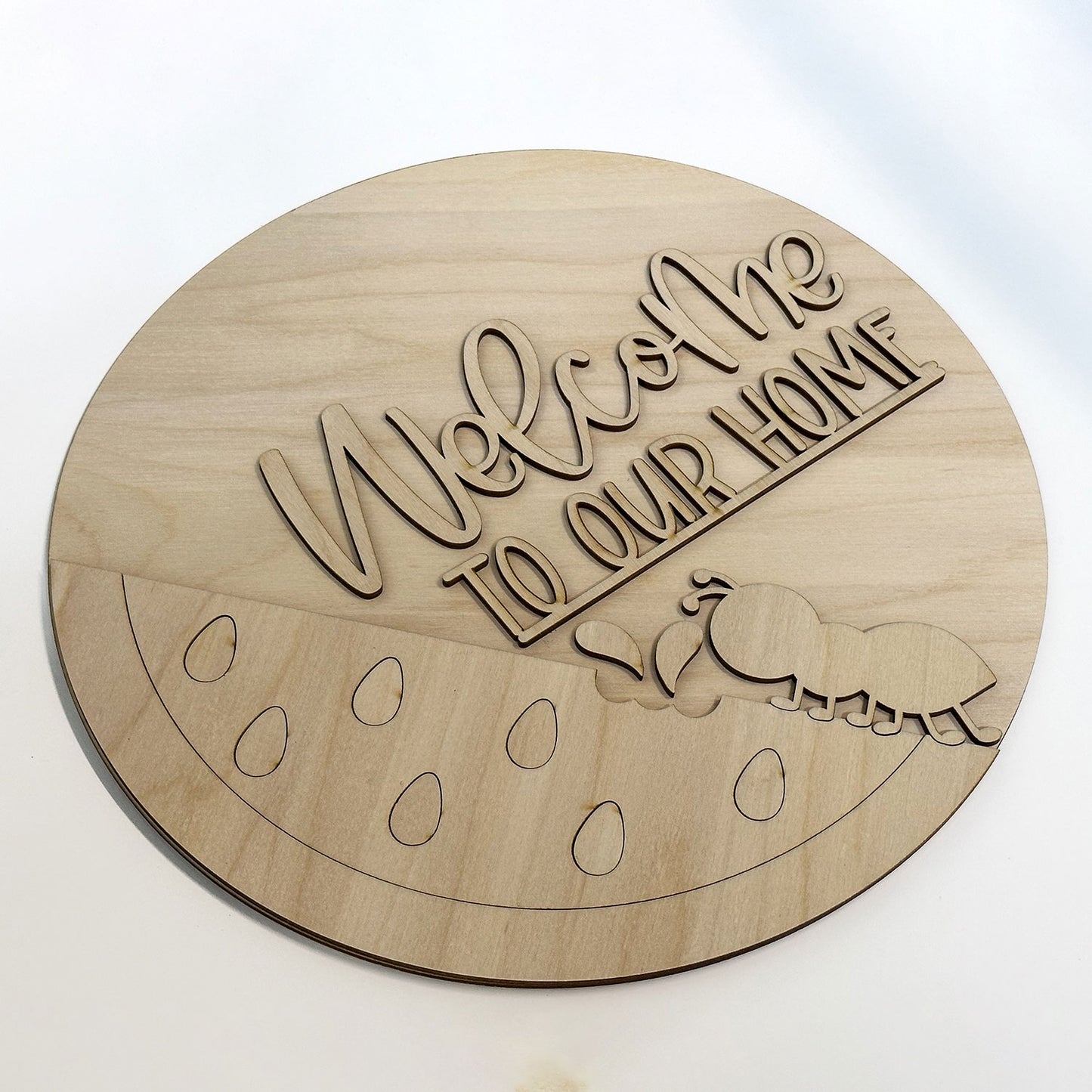 Welcome To Our Home With Watermelon and Ant - Welcome Sign Door Hanger