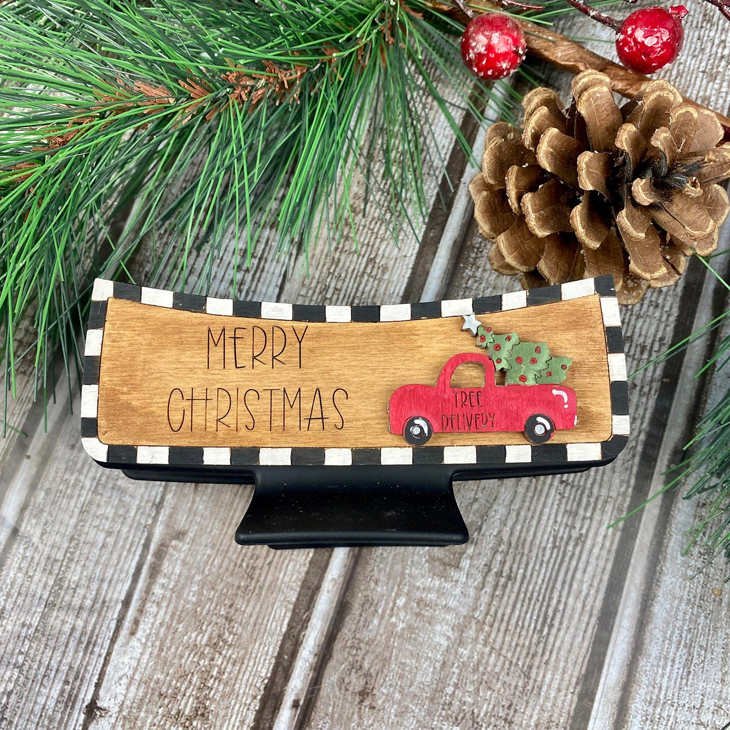 Whimsical Vintage Christmas Truck Hair Clip