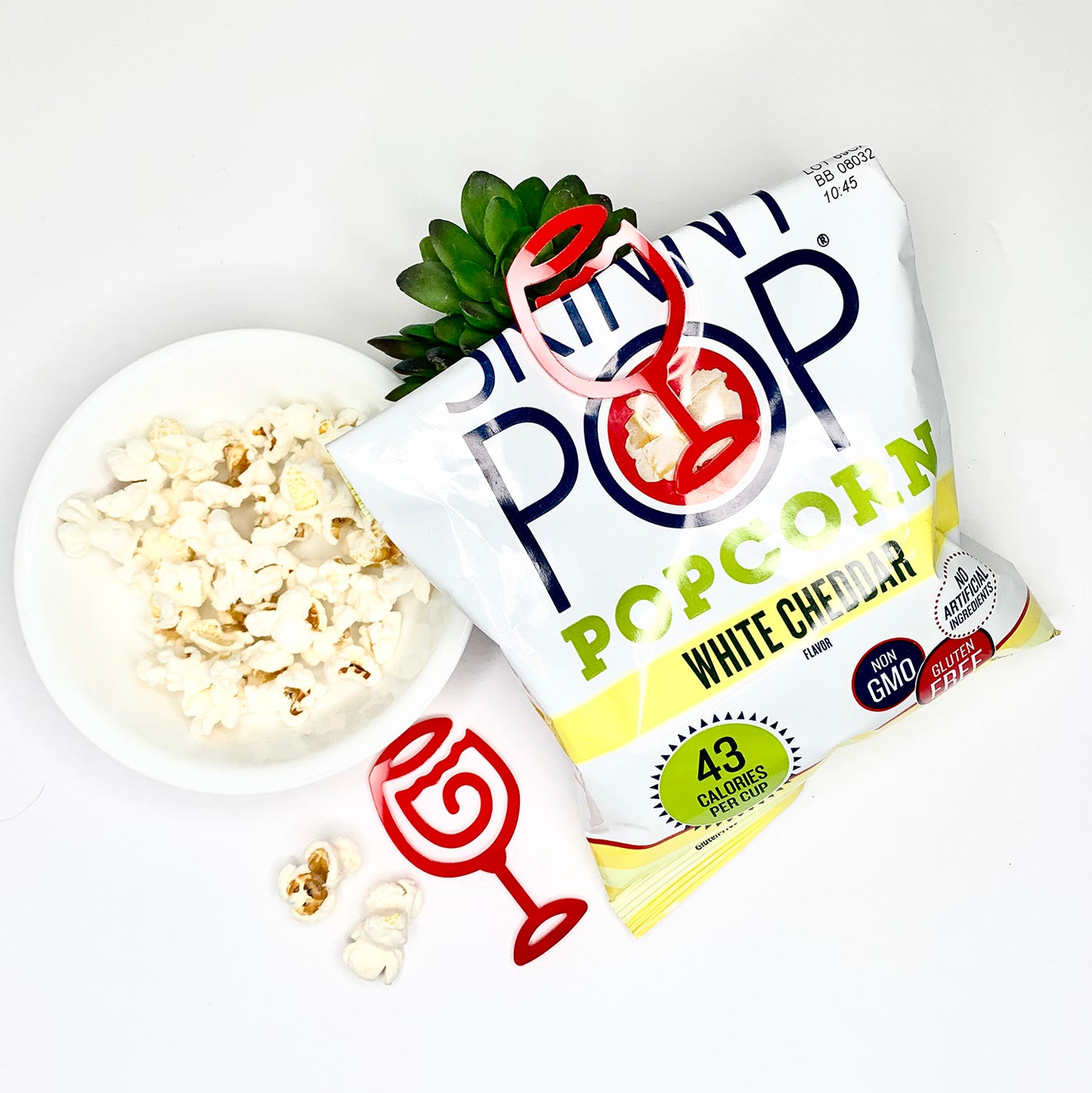 Wine Glass-Shaped Bookmark with Card Backer - Paperclip - Snack Bag Closure