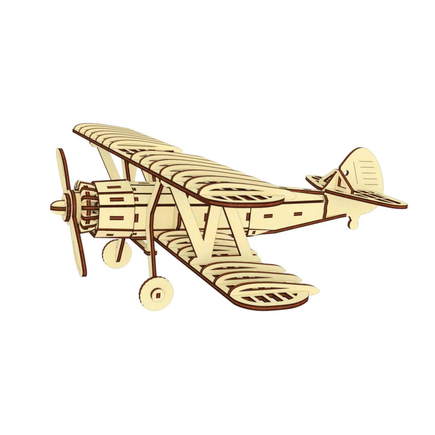 Vintage Aircraft Detailed Biplane Model With Rotating Propeller - Glowforge