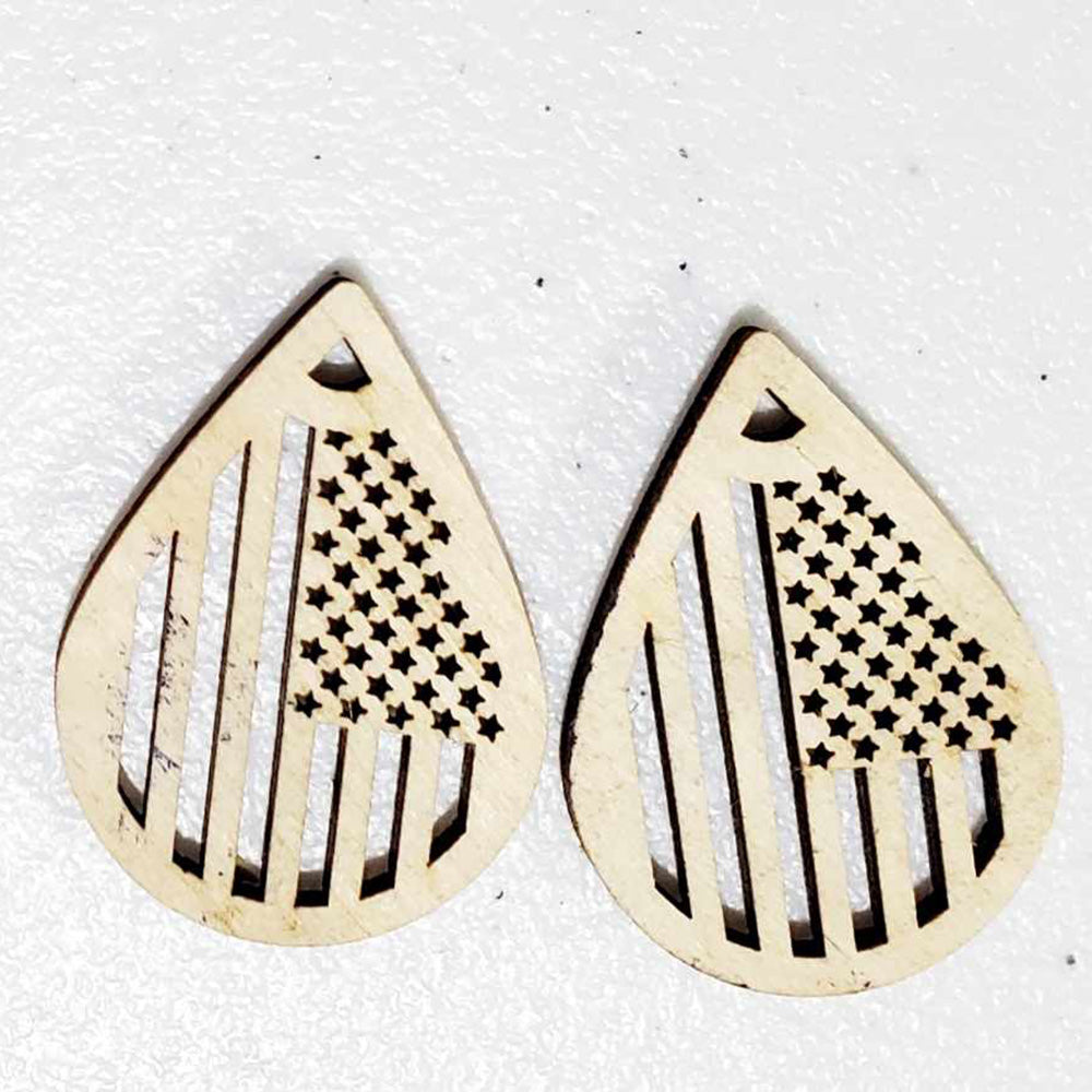 American Flag Teardrop Earrings - Patriotic Earrings - Glowforge