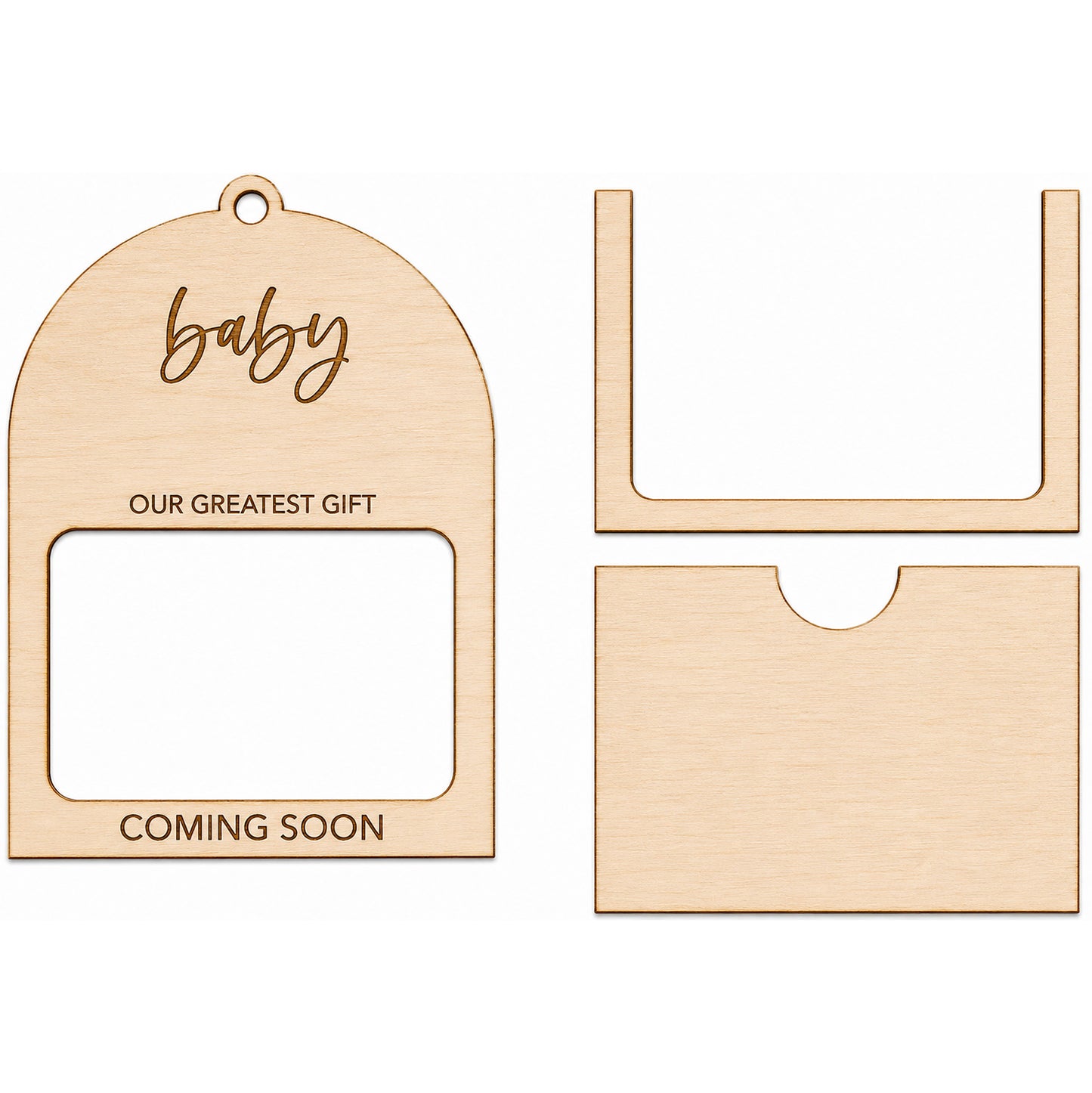 Arched Ultrasound Pregnancy Announcement Ornament with Family Name - Glowforge
