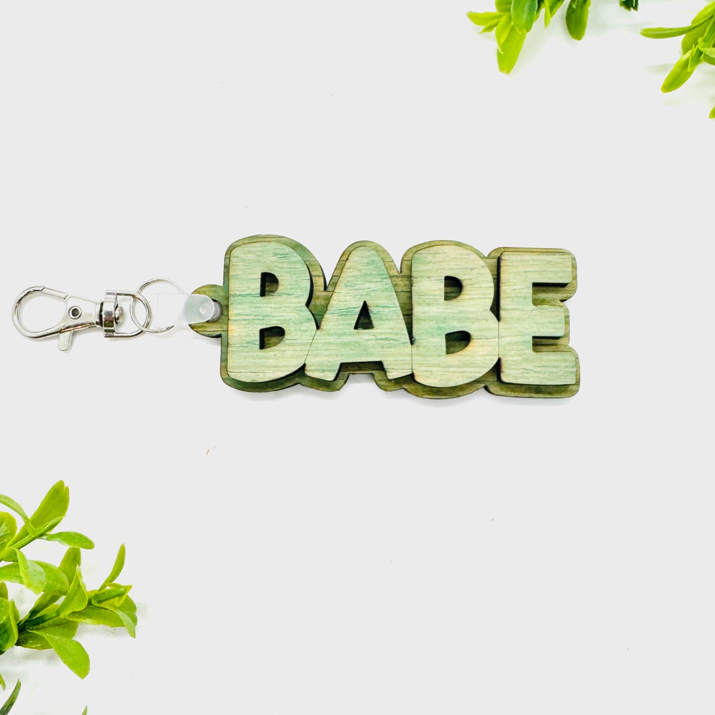 BABE Layered Word Keychain - Glowforge