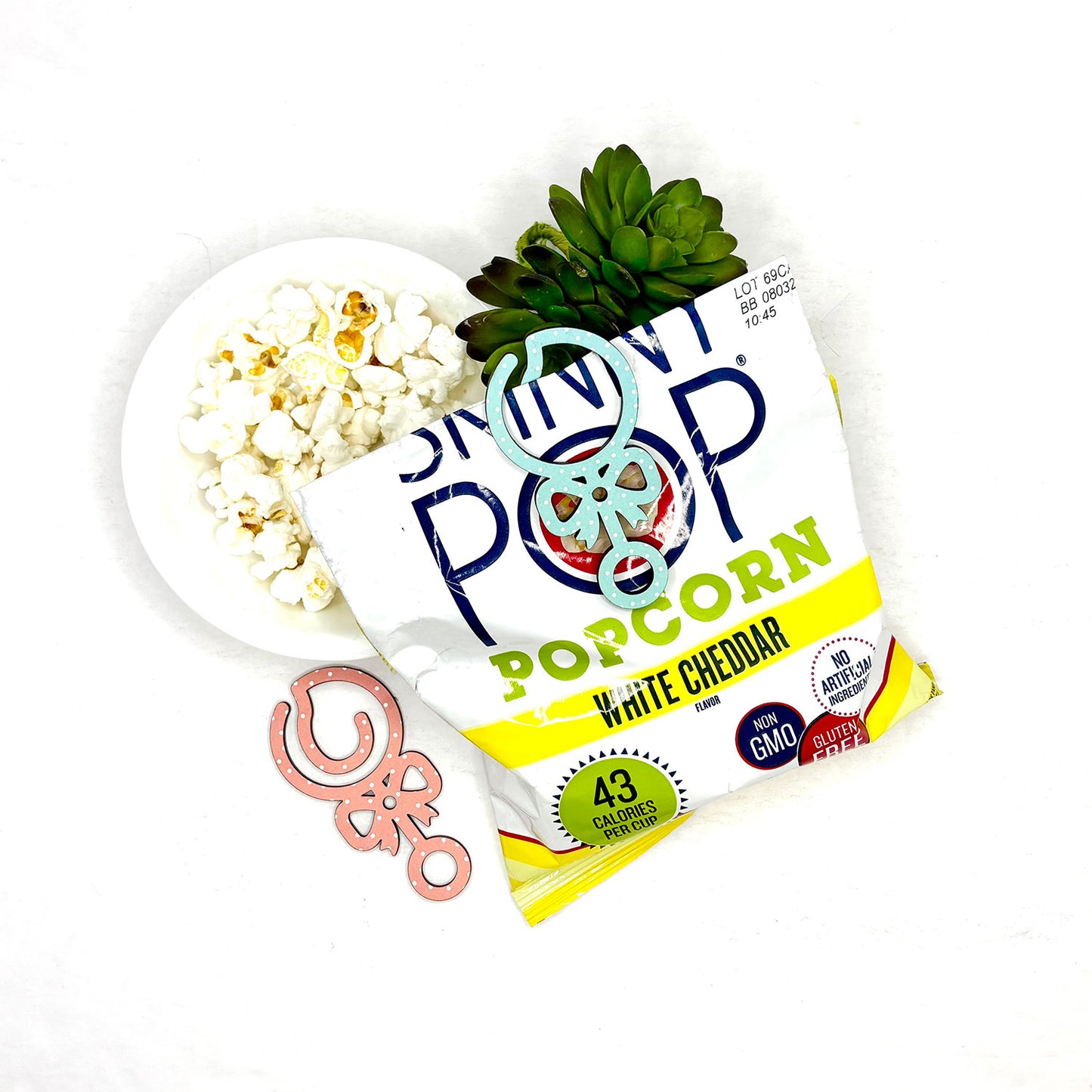 Baby Rattle Shaped Bookmark with Card Backer - Paperclip - Snack Bag Closure - Glowforge
