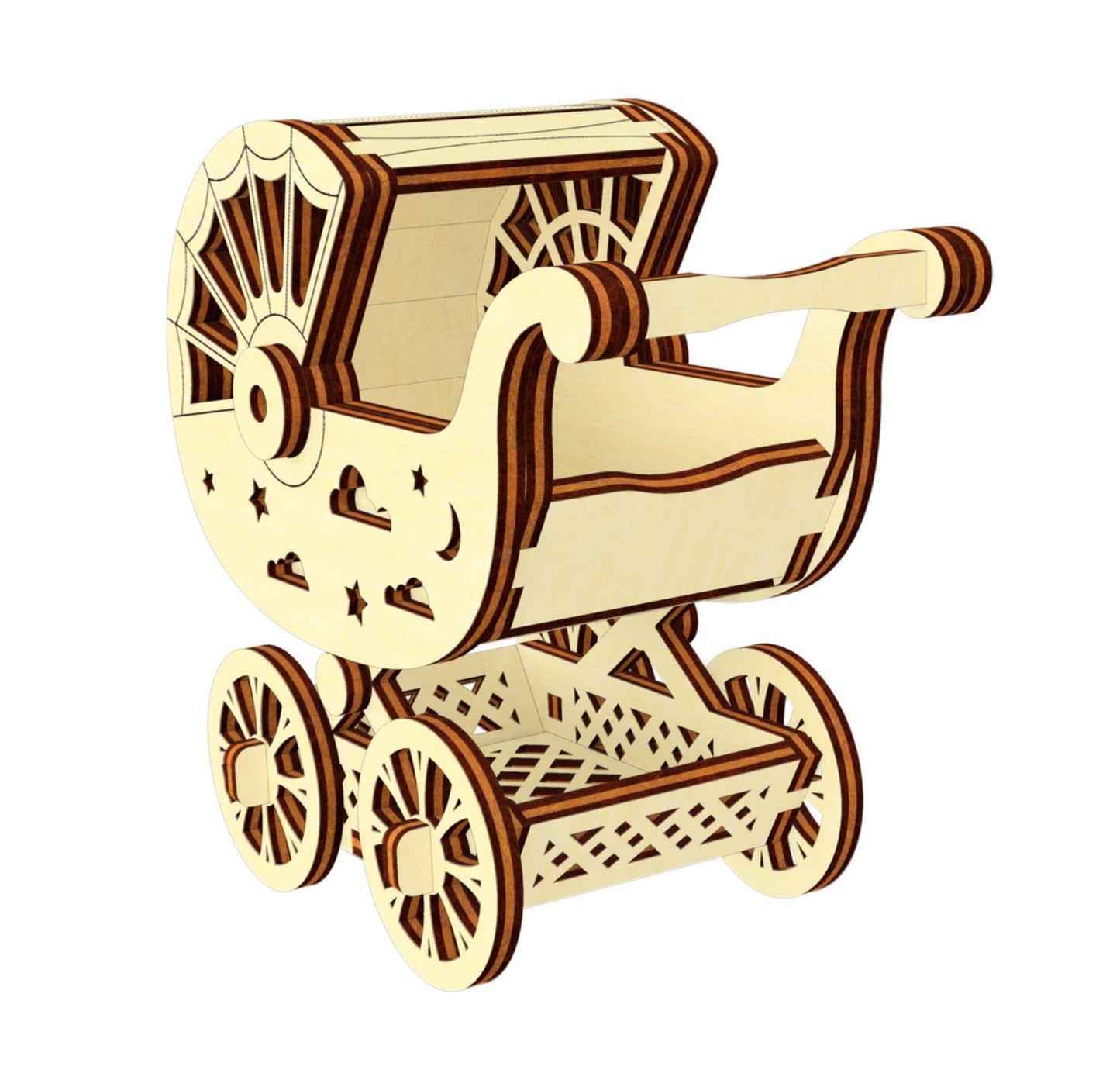 Miniature Vintage Baby Stroller - Glowforge