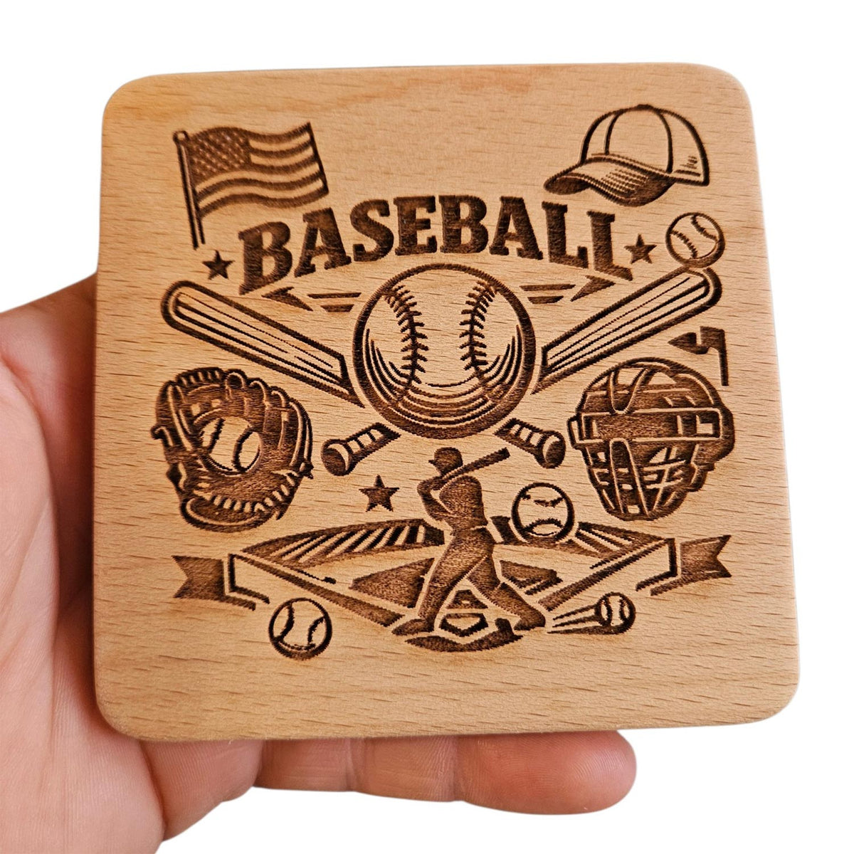 Baseball Coaster Design - Glowforge