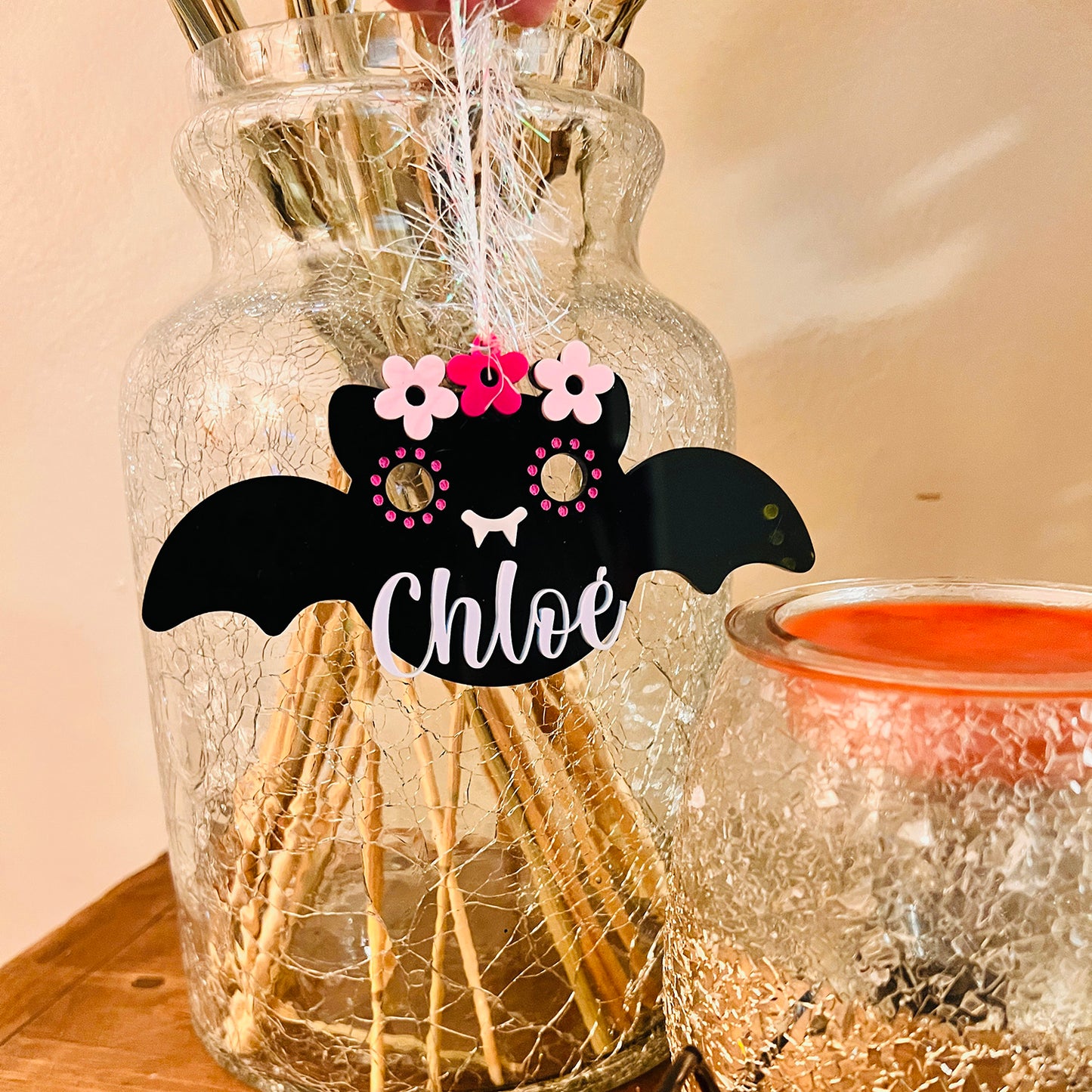 Bats Dia De Los Muertos Halloween Basket Tags (Set of 3) - Glowforge